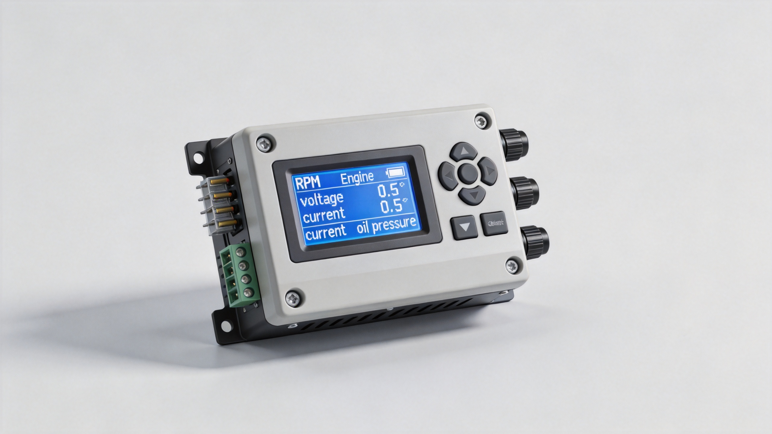 digital genset controller module showing engine parameter display