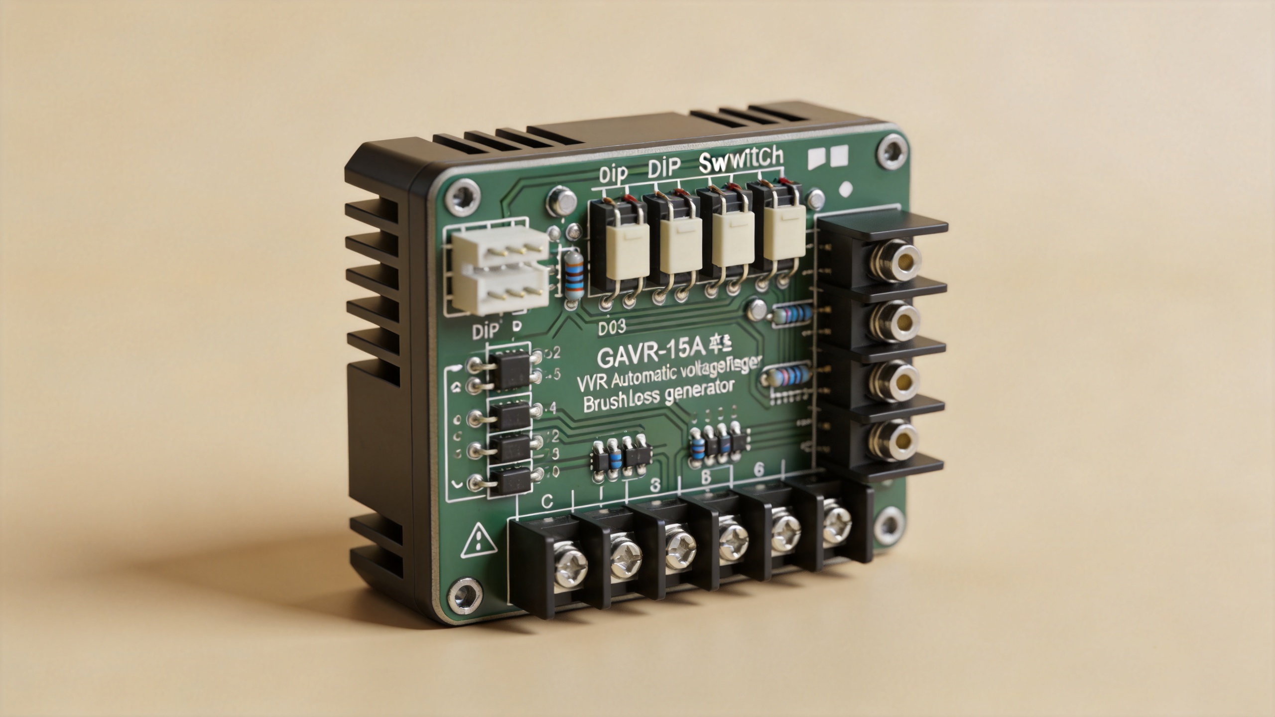 AVR 15A automatic voltage regulator module for brushless generator with dip-switch terminals
