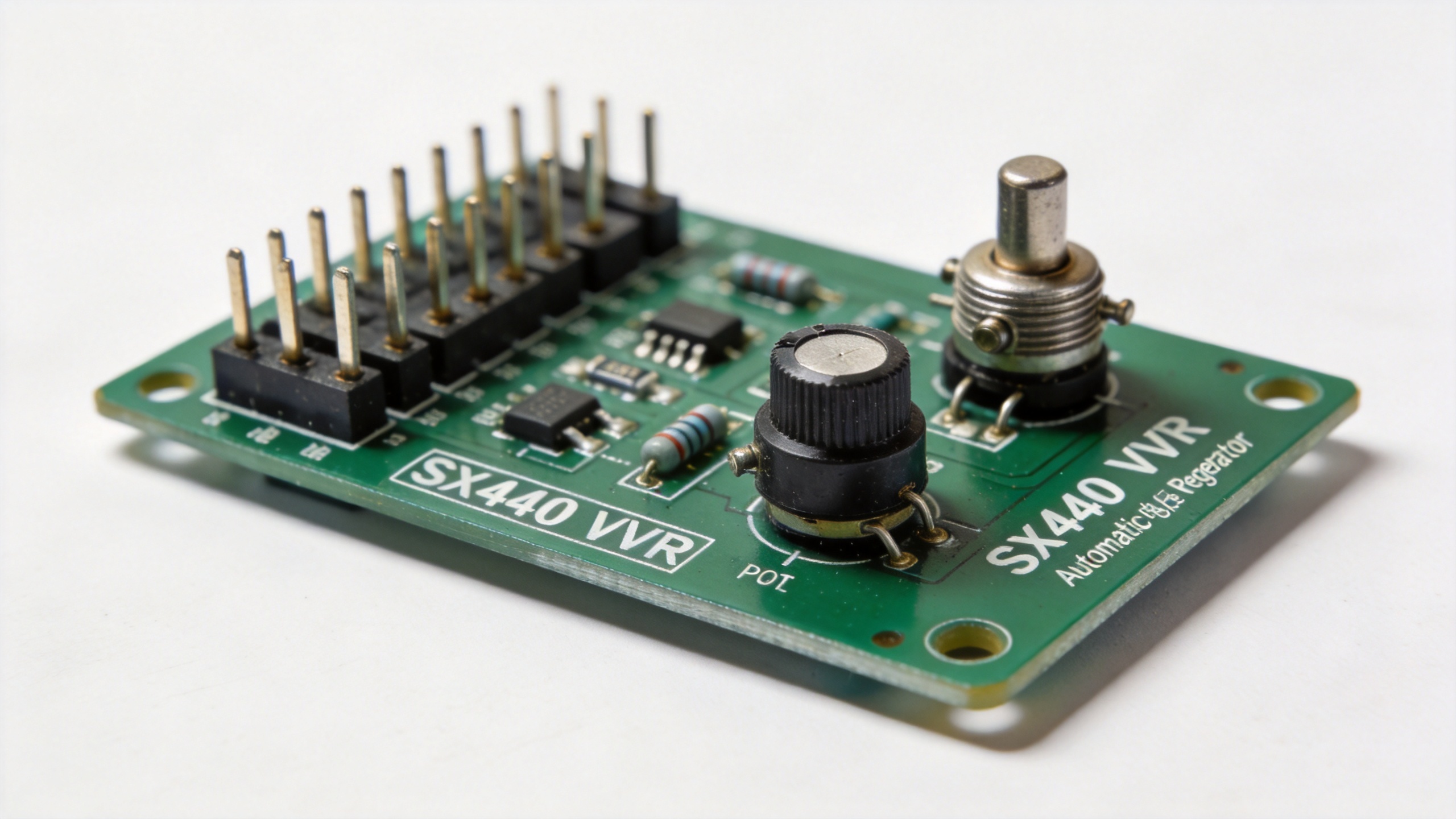 SX440 AVR automatic voltage regulator board with adjustment terminals and trimmer potentiometers