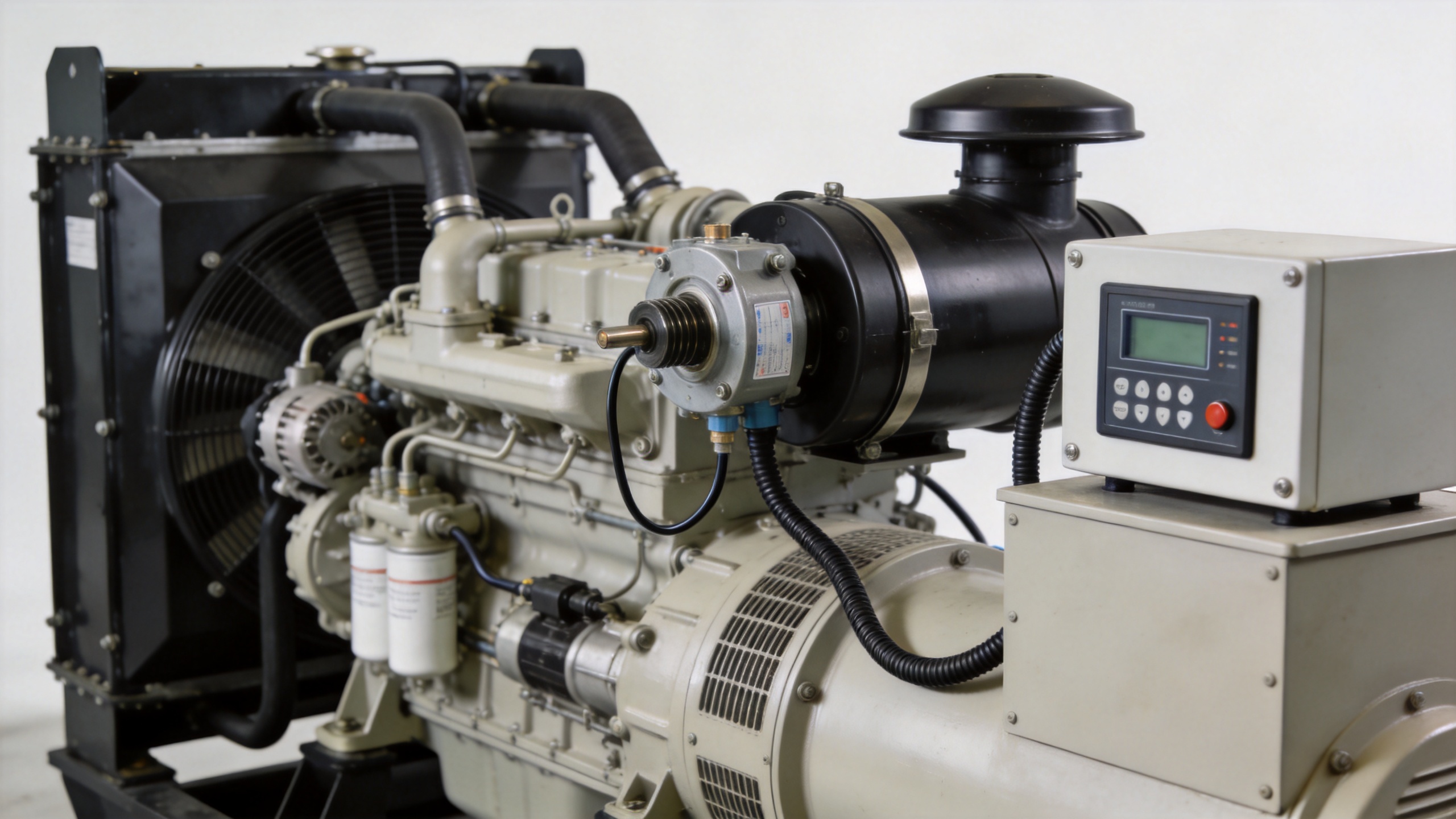 Electronic governor retrofit components on a diesel generator