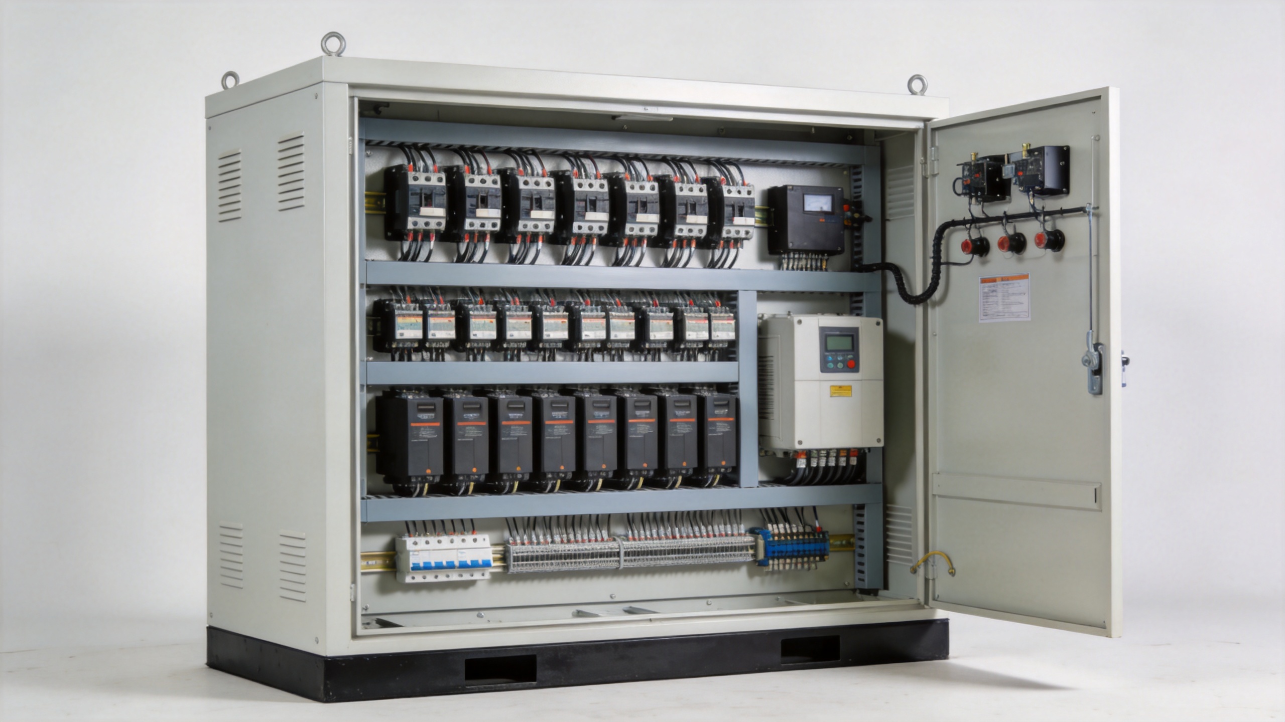 Multi-genset synchronization control panel with generator paralleling switchgear