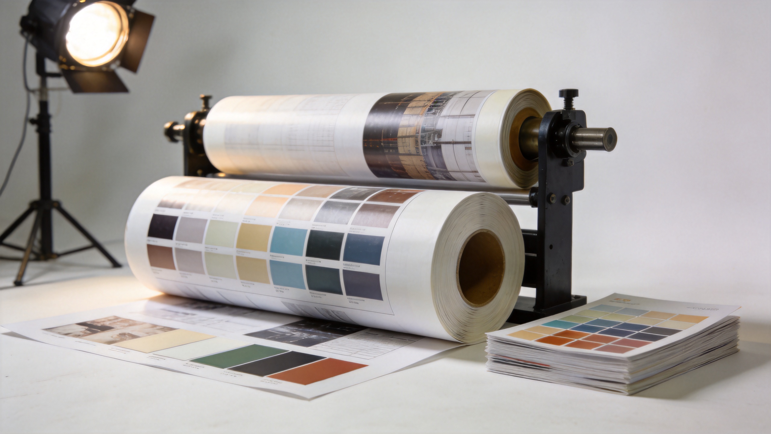 Quality inspection of custom printing materials rolls and substrate samples for OEM evaluation