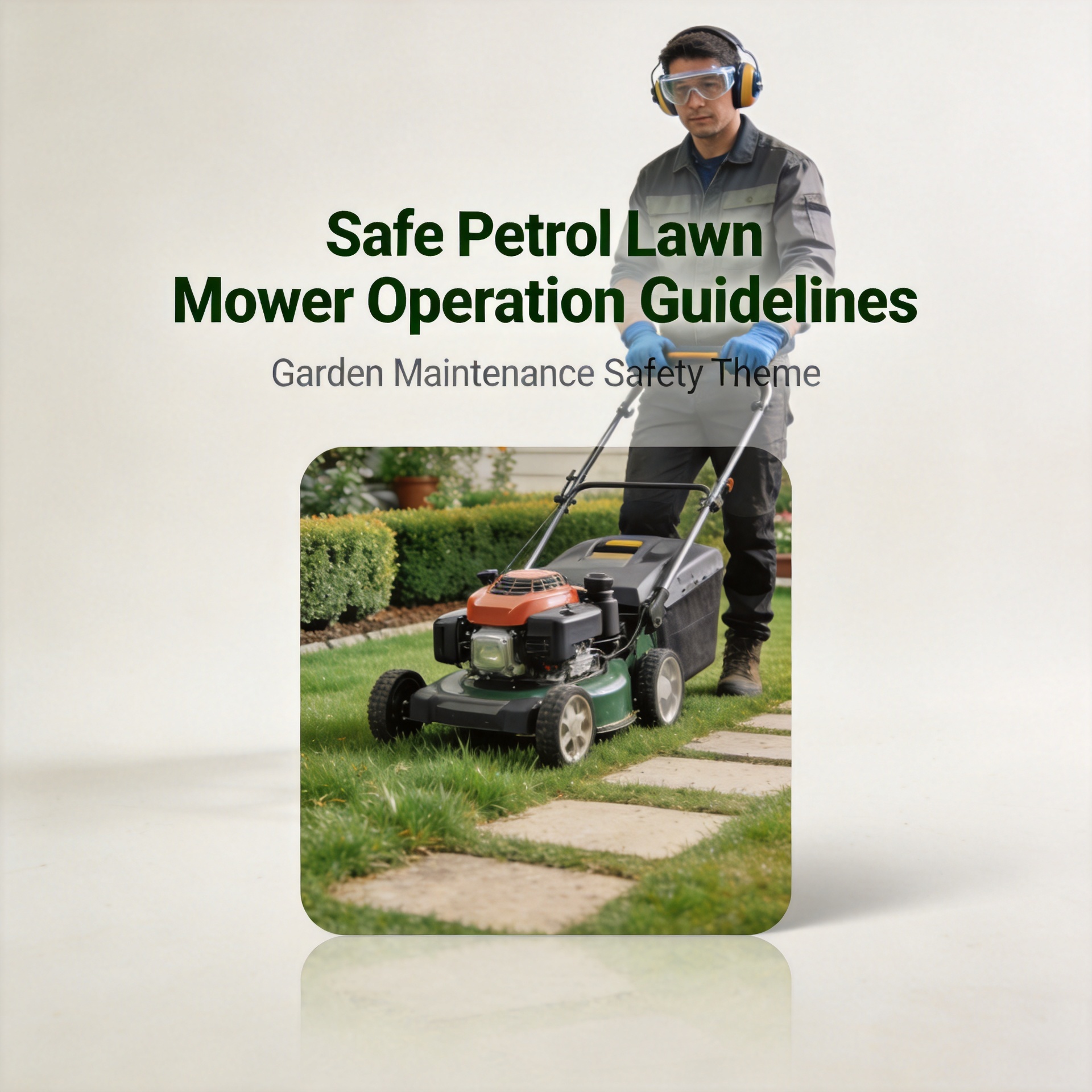 Safe Operation Guidelines for Petrol Lawn Mowers in Daily Garden Maintenance.