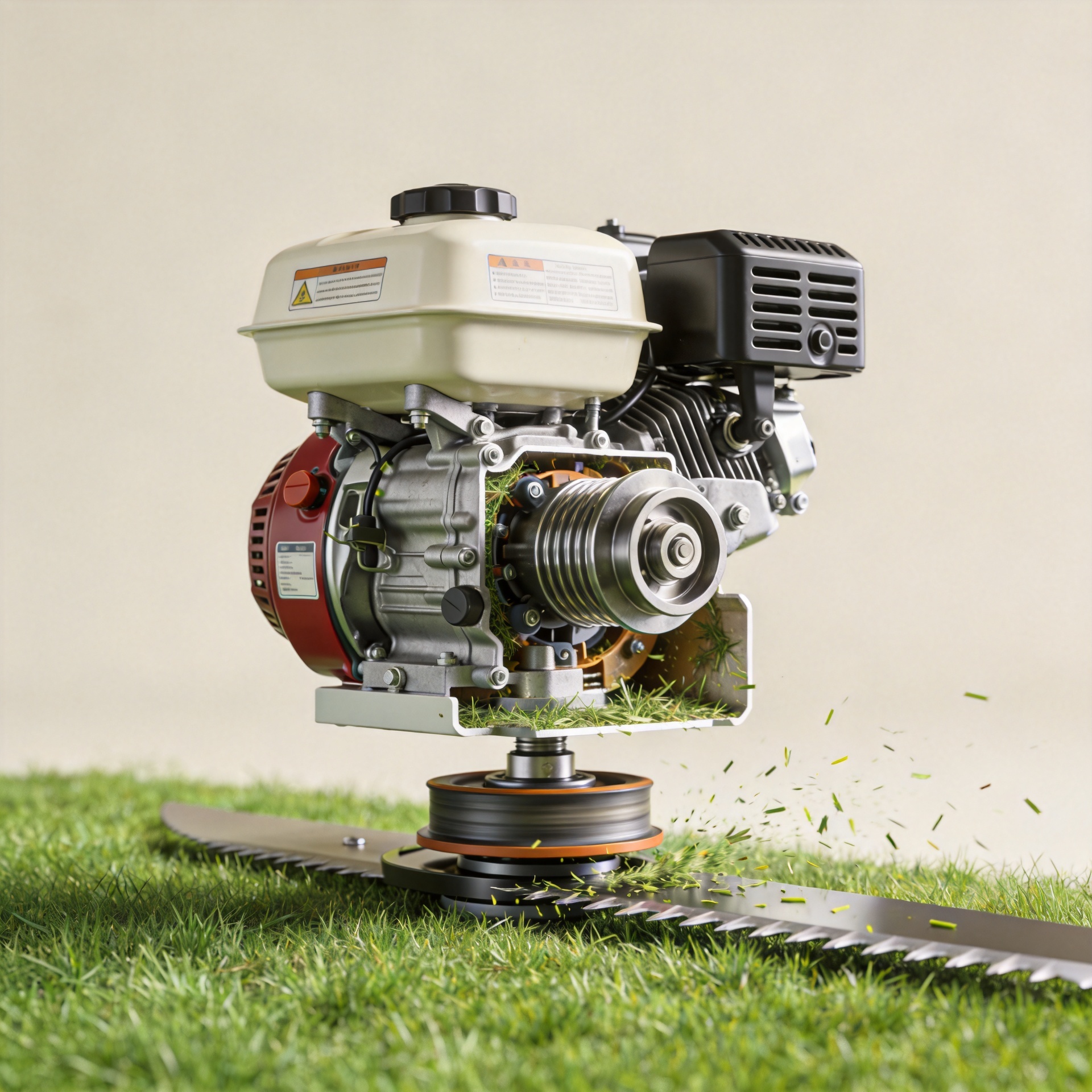 How Does a Gasoline Lawn Mower Engine Work During Grass Cutting?