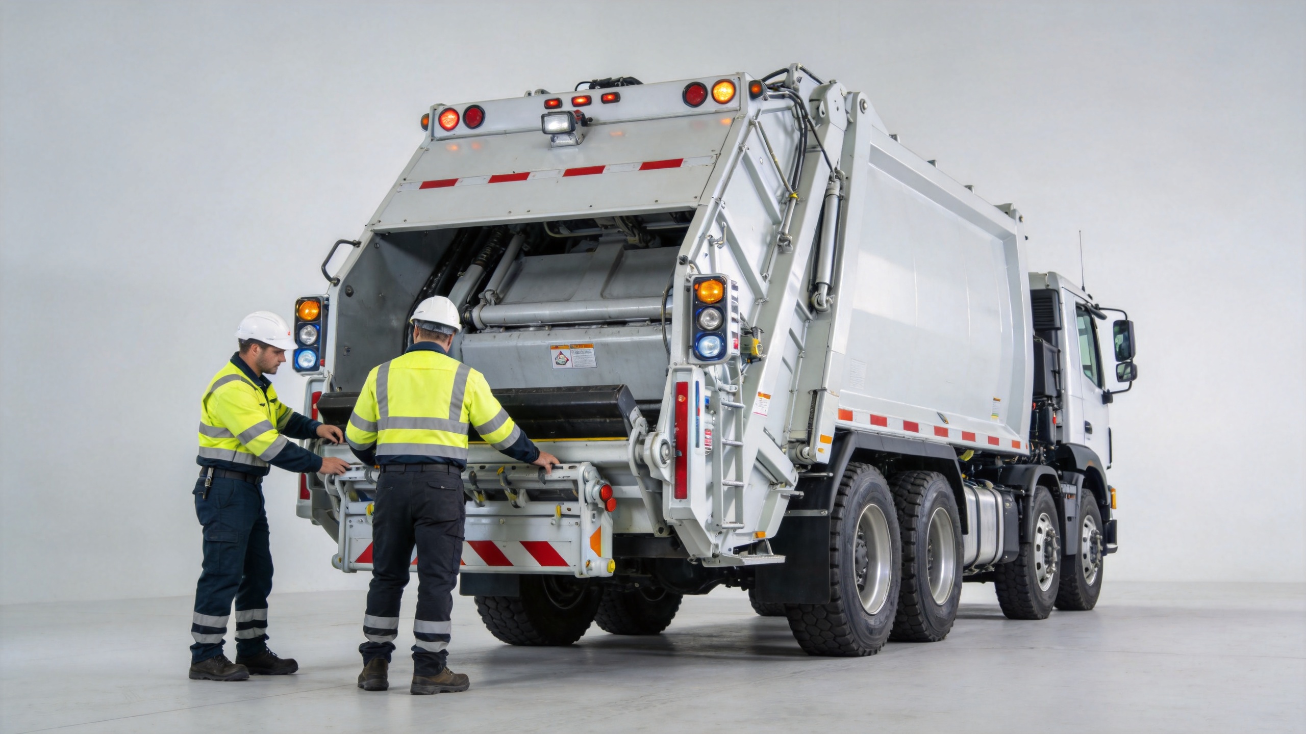 Commercial rubbish collection truck in a municipal fleet procurement setting