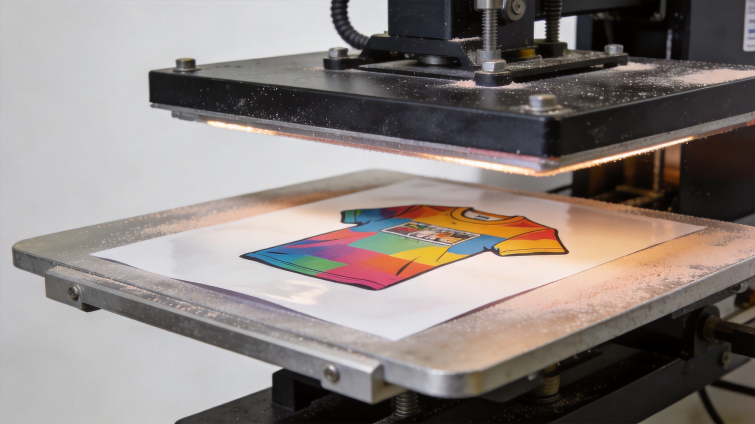 DTF transfer printing film and adhesive powder application