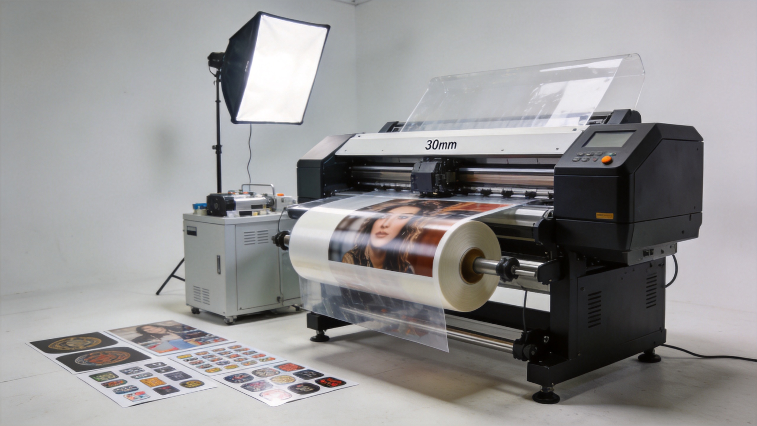 UV DTF printer workflow from film printing to laminated sticker transfers