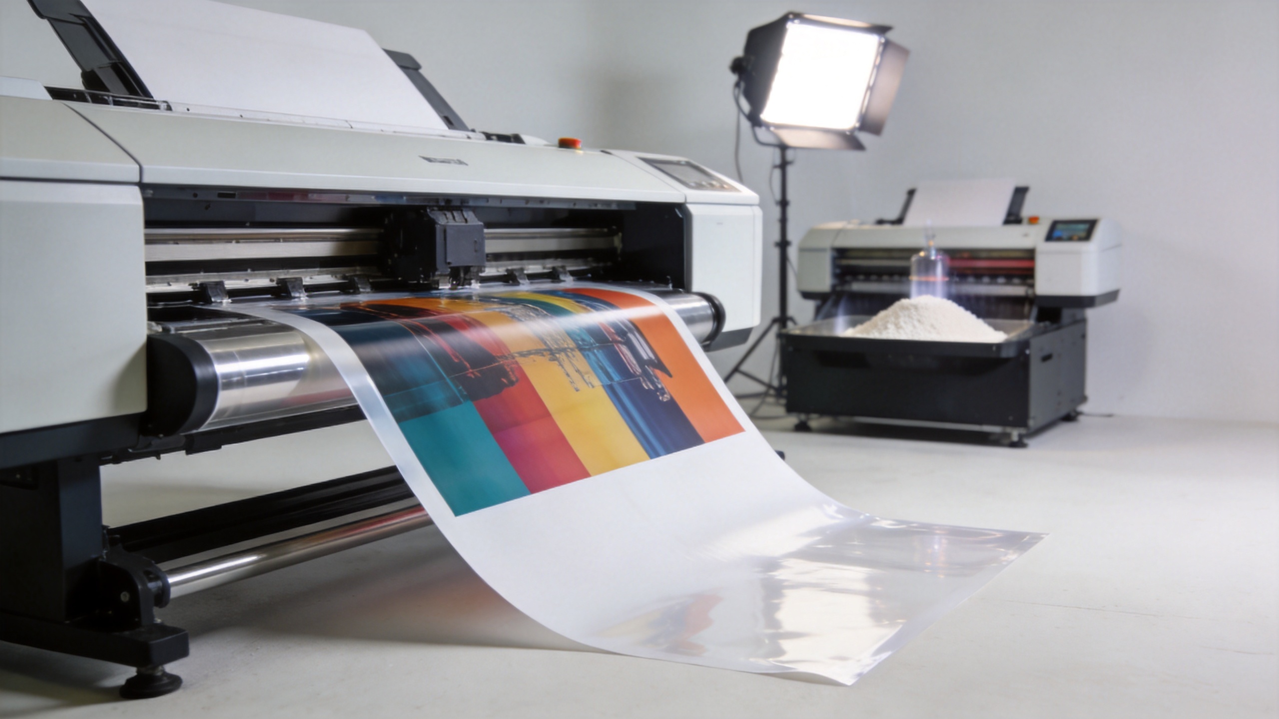 DTF heat transfer film printing and adhesive powder workflow