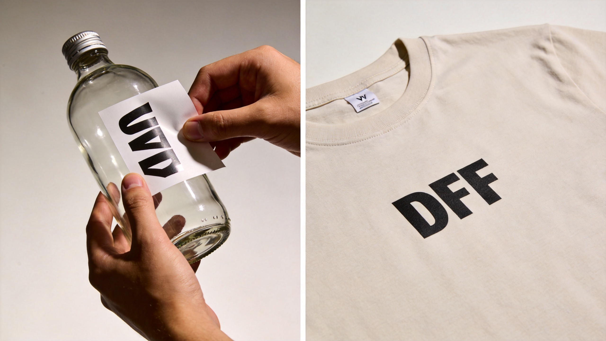 UV DTF decal and DTF textile transfer comparison