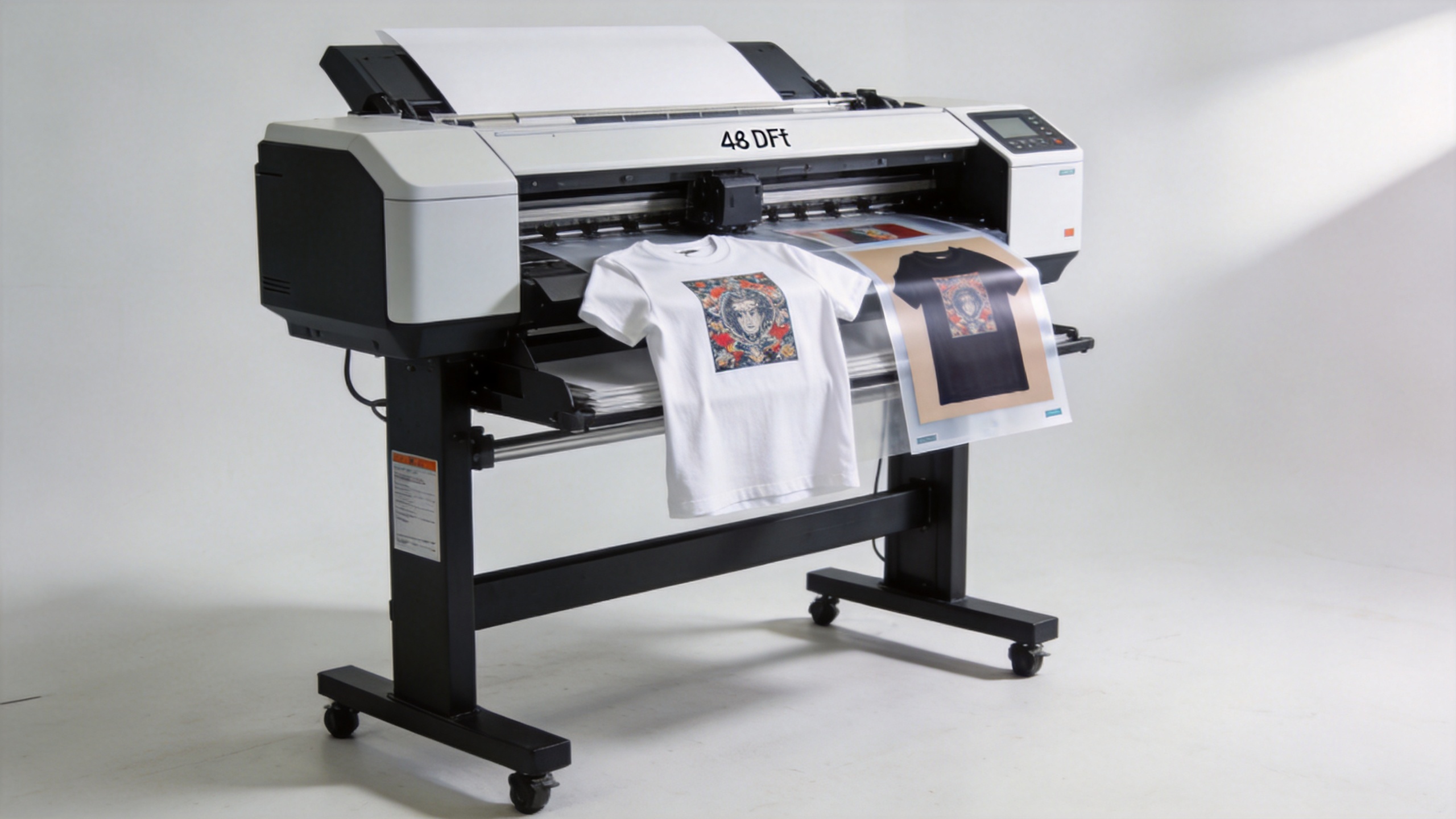DTF printer workflow in a custom apparel workshop
