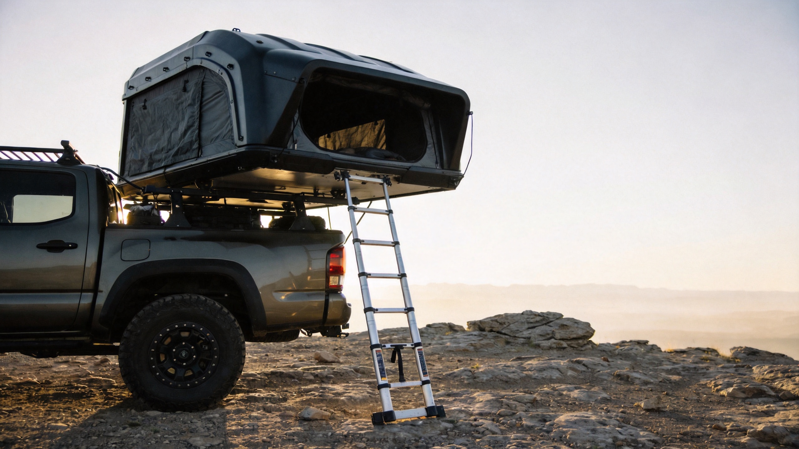 ADA tent mounted on a 4x4 at an off-road campsite