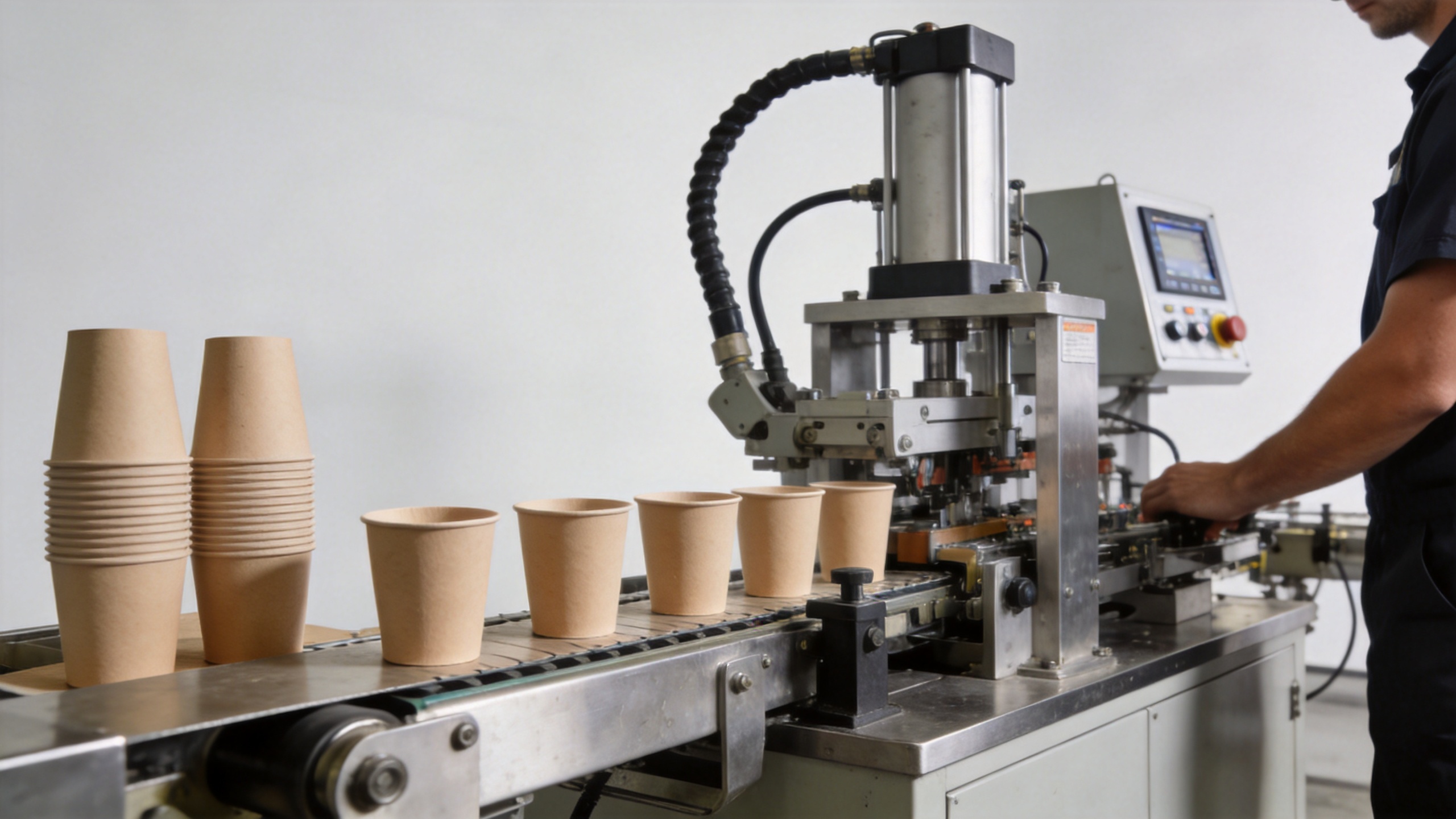 Paper glass machine supporting flexible cup production