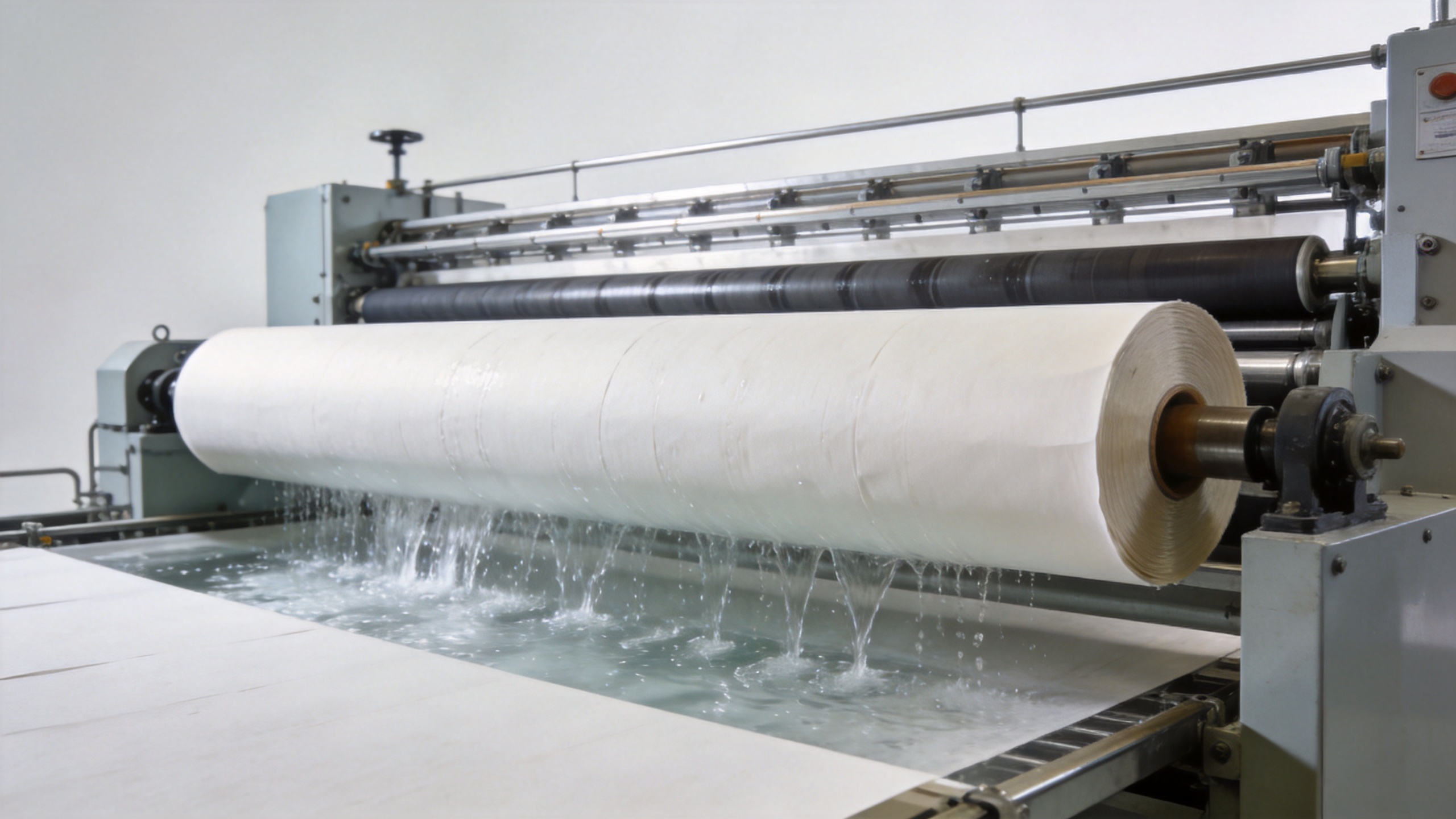 Paper production machine forming section with suction couch roll