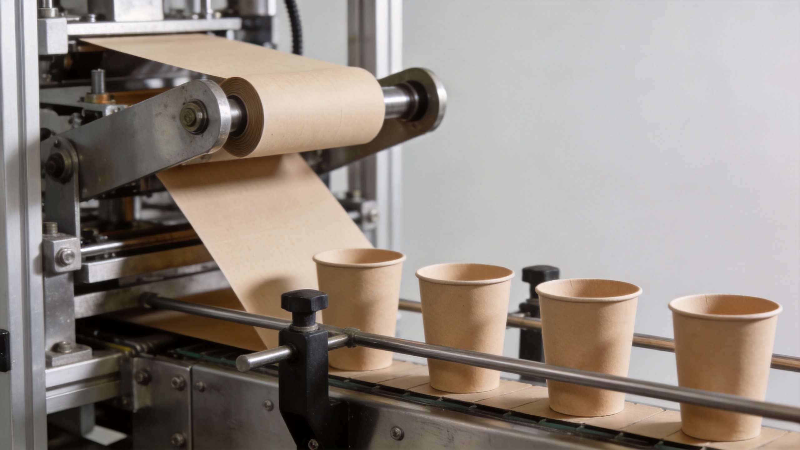 Paper cup blanks and forming stations in paper cup making machinery