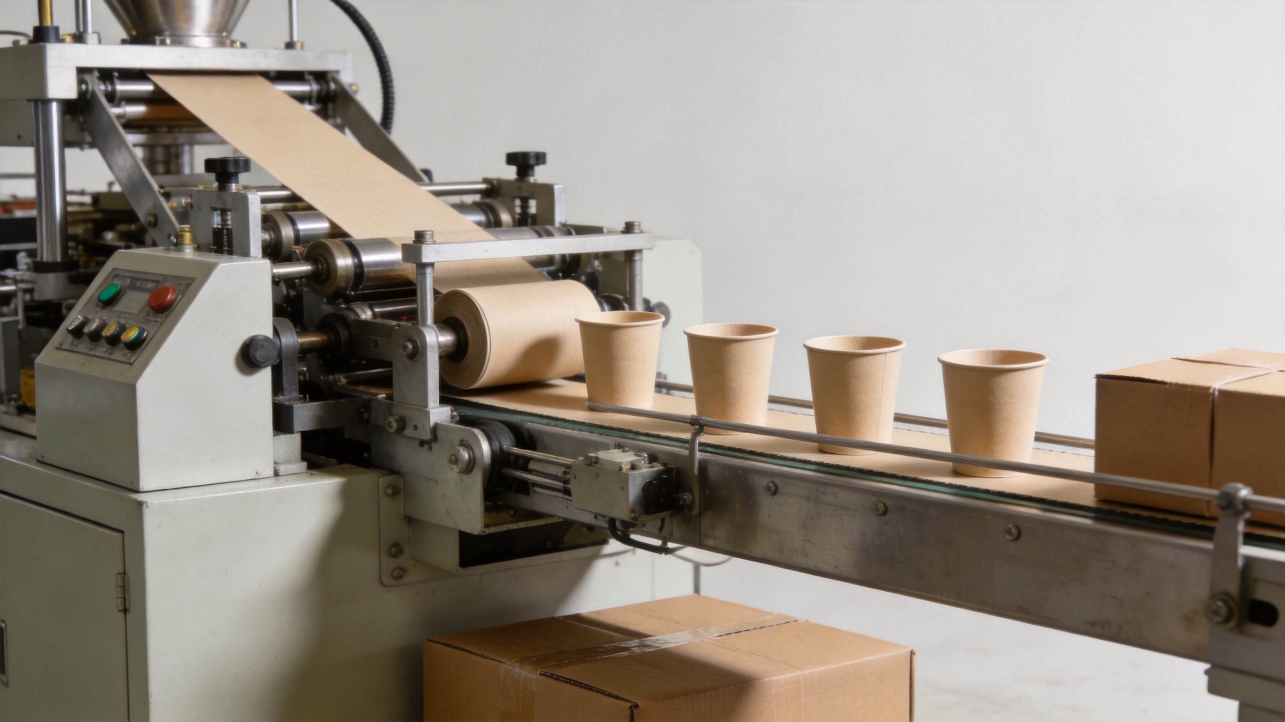 Paper cup forming workflow for machine for paper cup production