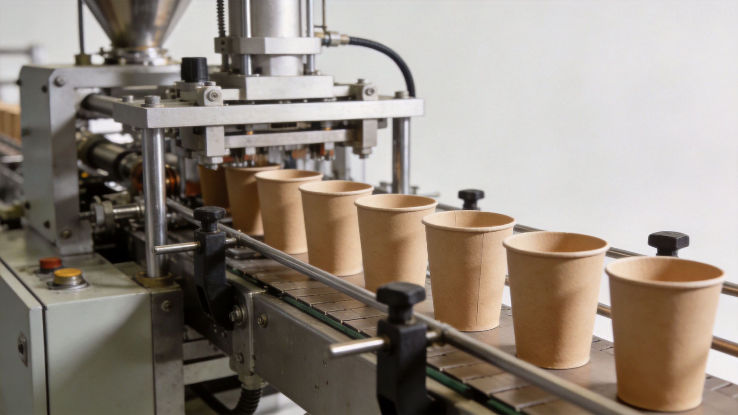 Paper cup forming machine used for beverage cup production