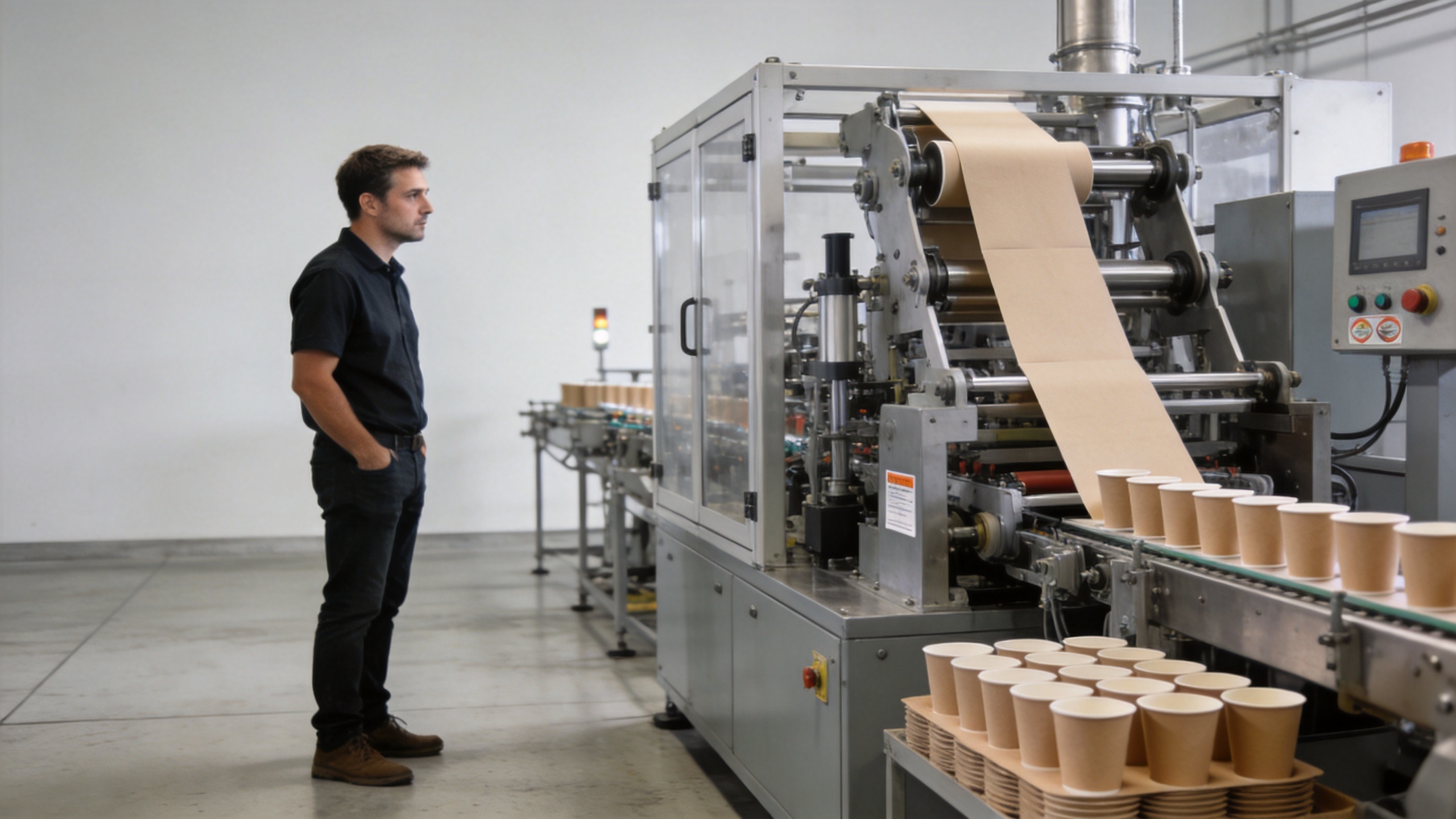 Paper cup machine automation on a food-packaging plant floor