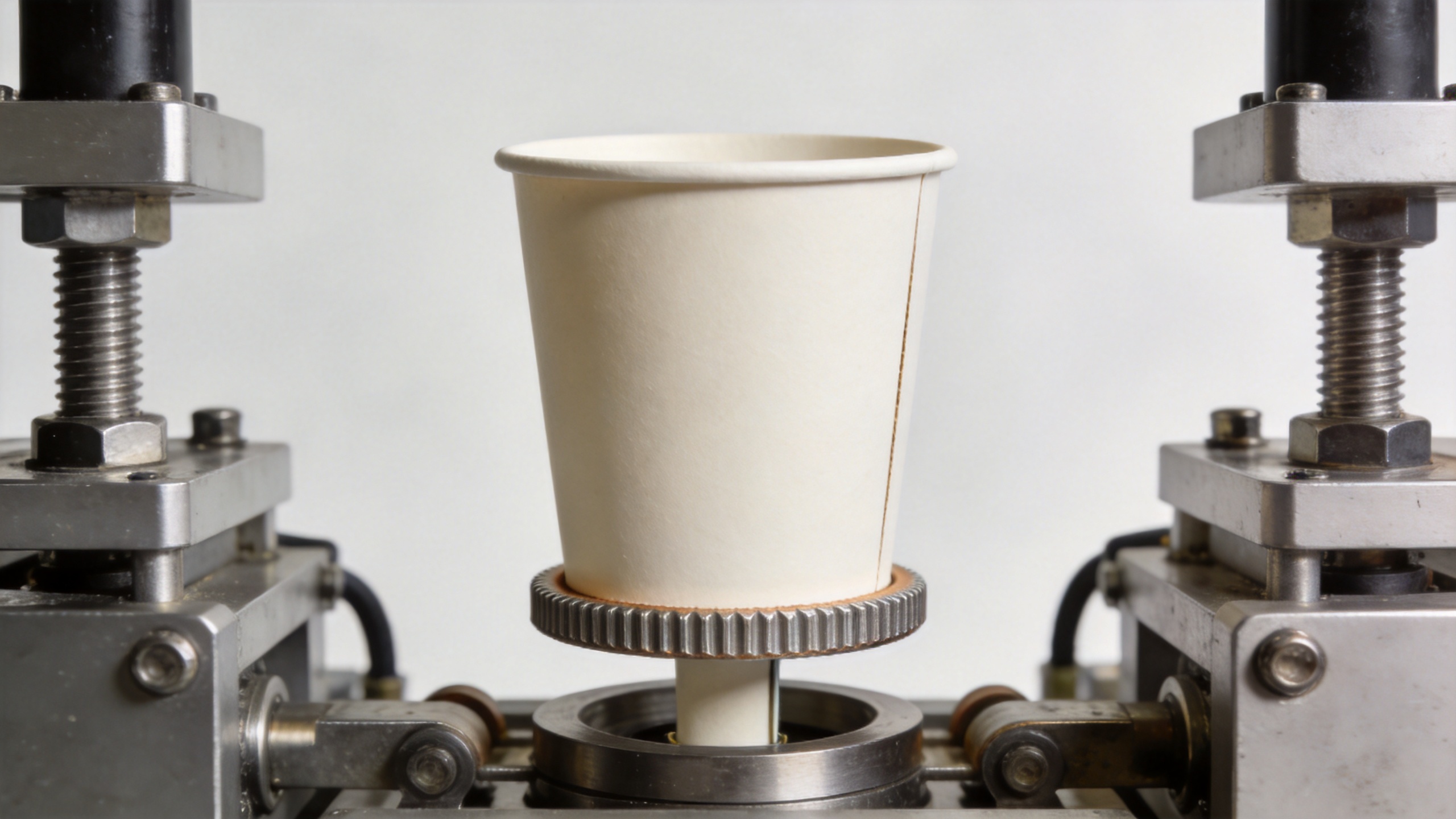 Paper cup forming machine stations for cup-body forming and bottom knurling