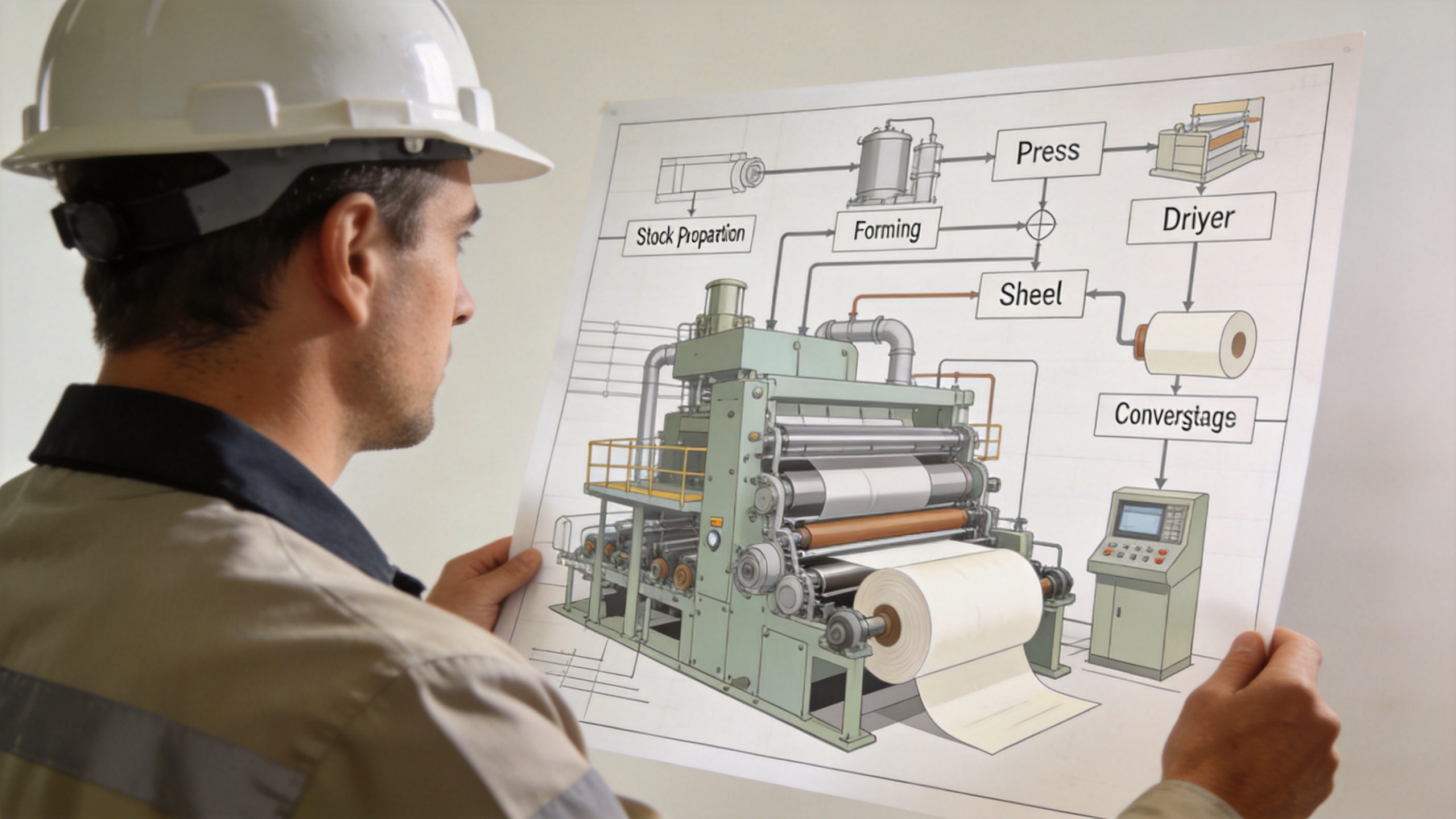 Industrial paper making machine line reviewed for mill selection
