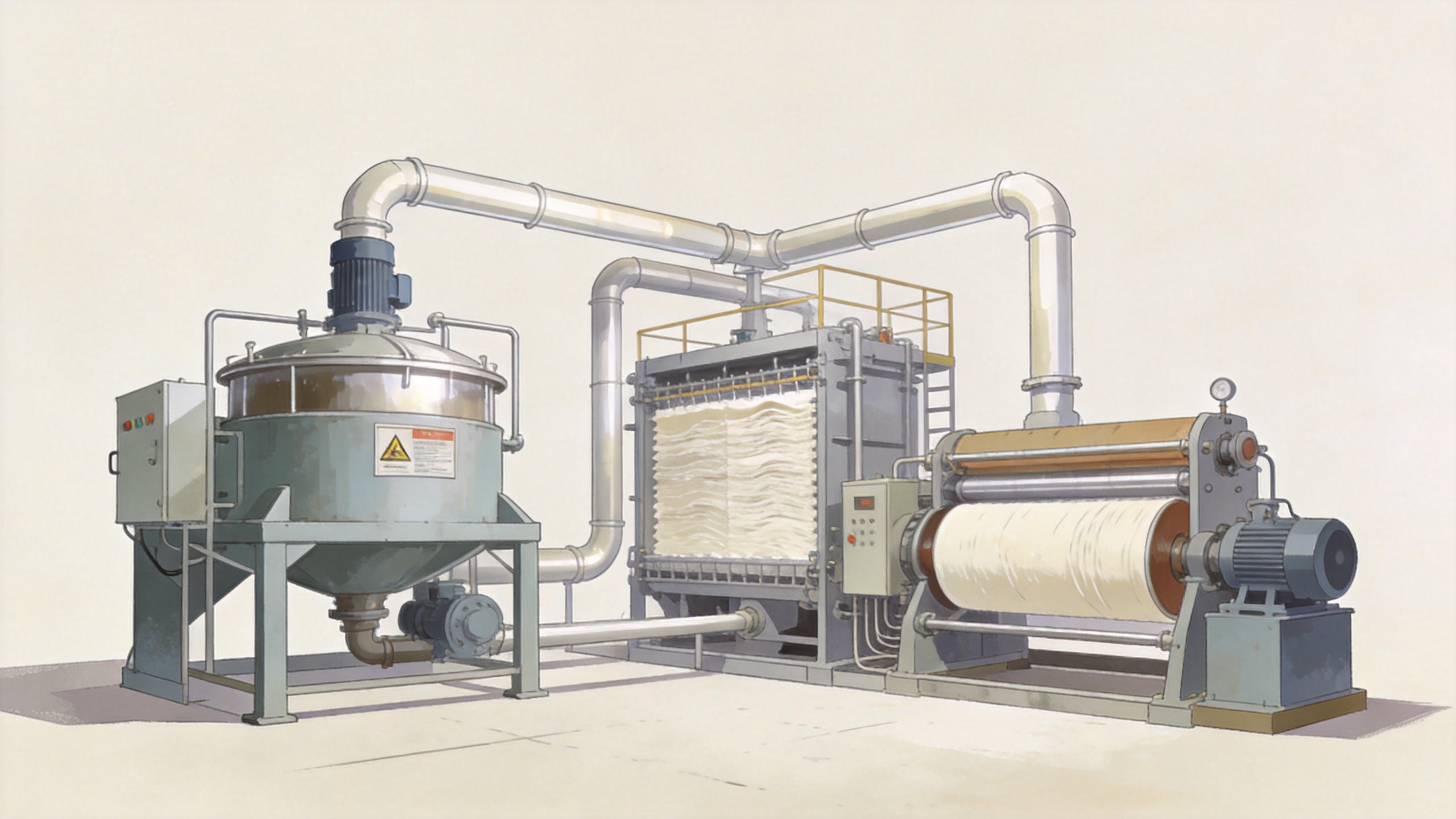 Stock preparation equipment for a paper making machine