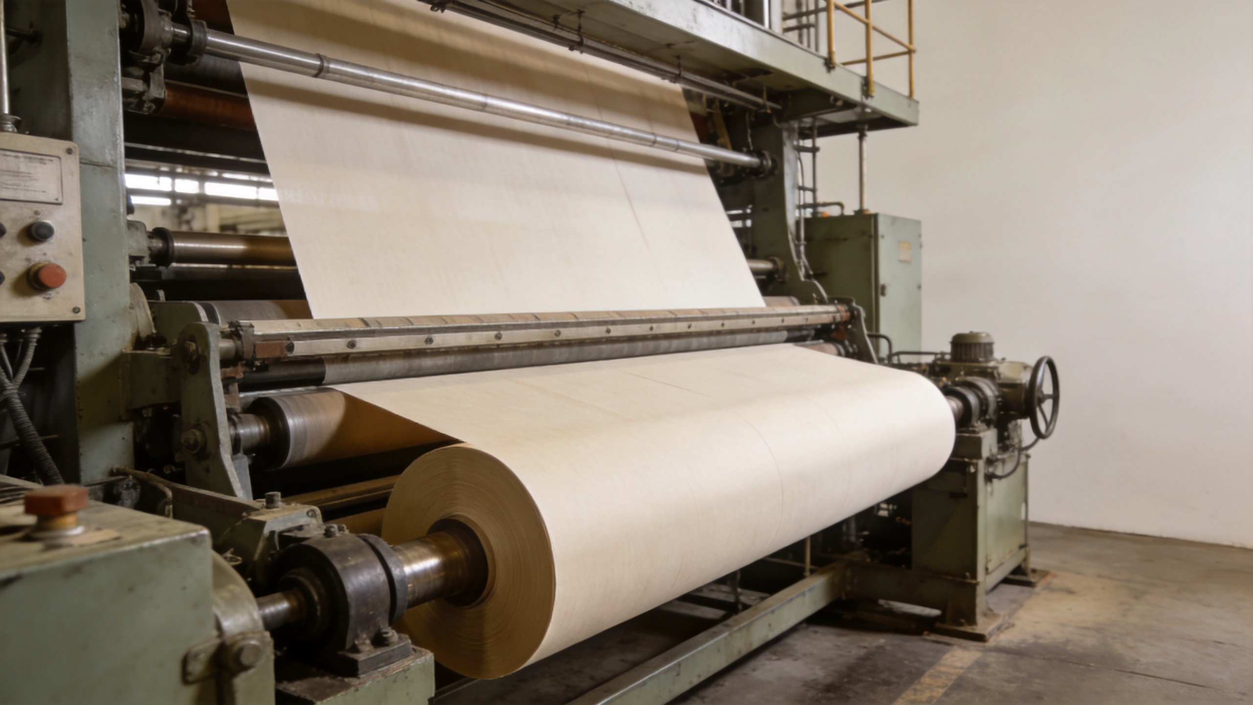 Paper production machine forming and press section in a mill