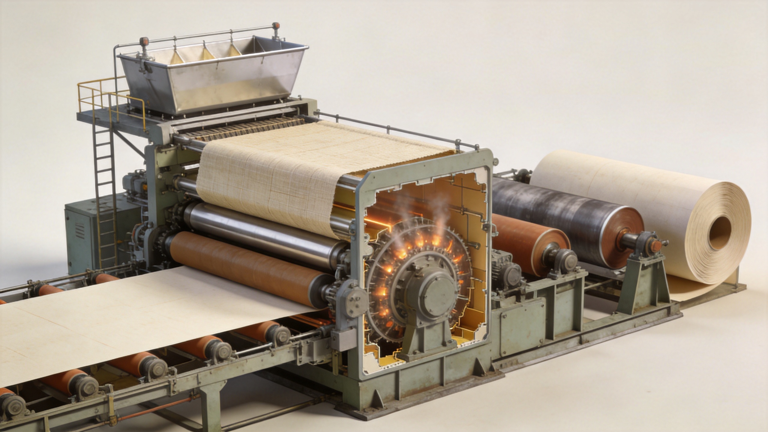 Paper making machine process from forming section to drying cylinders