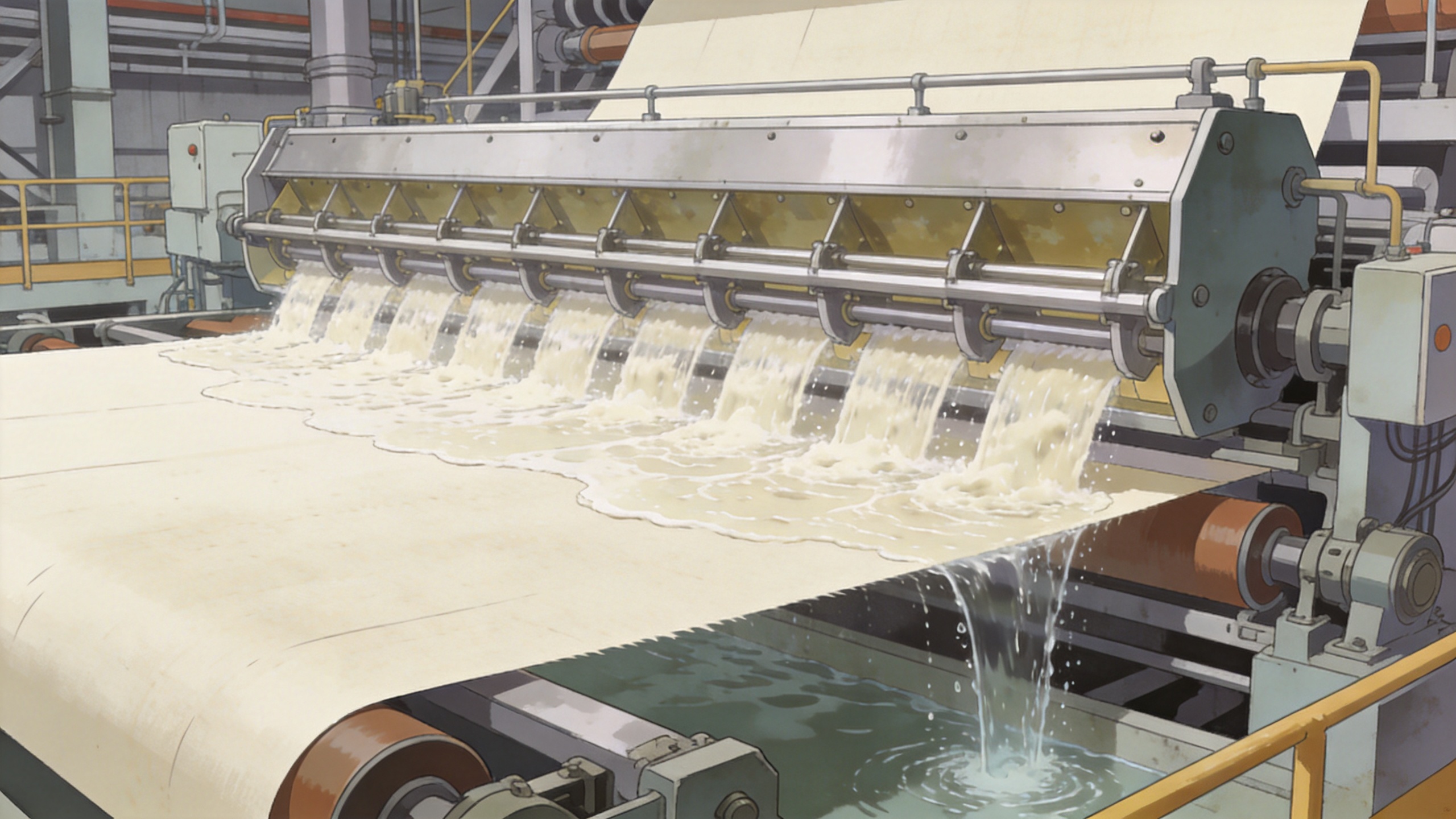 Paper making machine headbox and forming section processing pulp