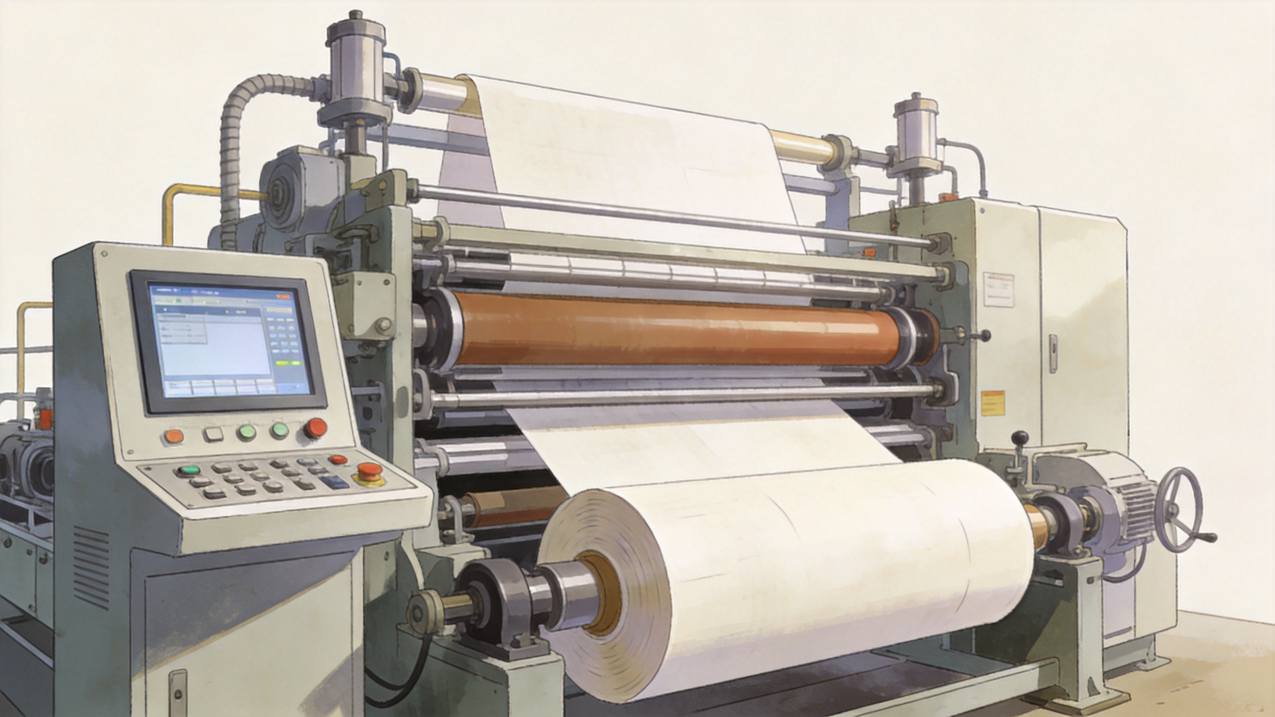 Modern paper making machine control and production line