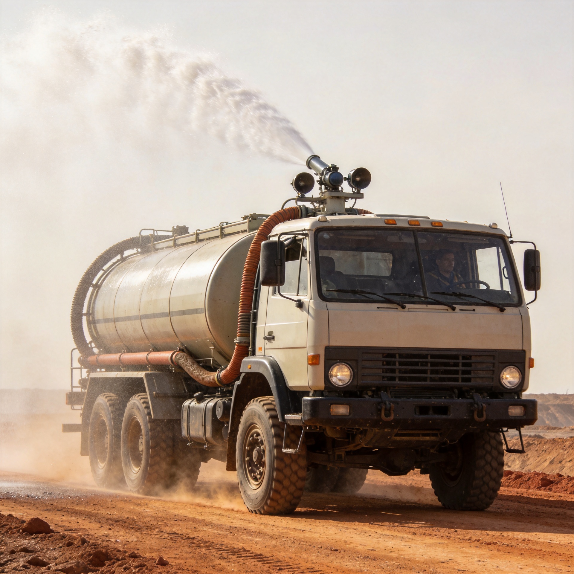 Gli autocisterne per acqua sono ampiamente utilizzati per la soppressione della polvere nei grandi cantieri edili.