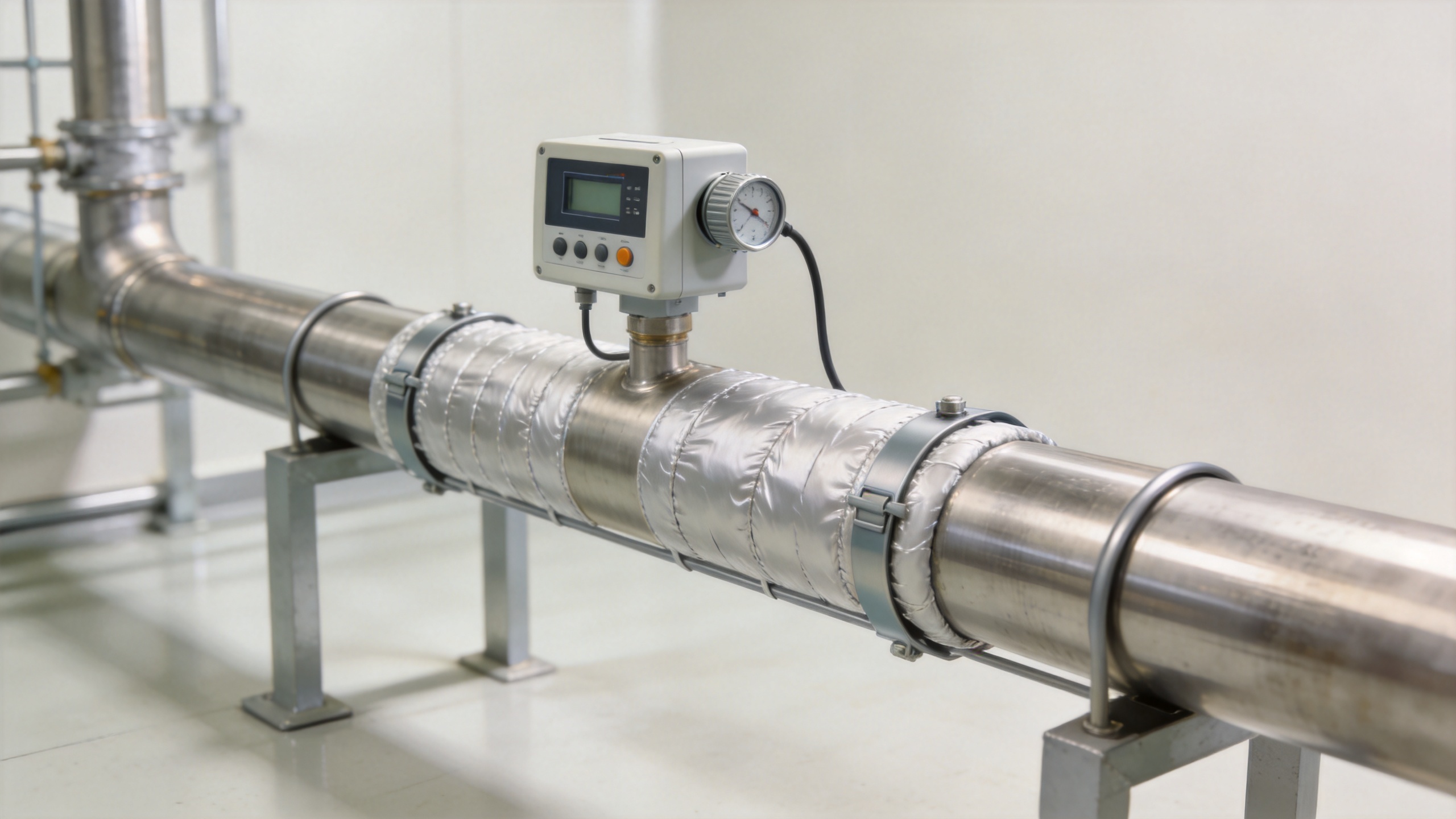 Pipe heating system with insulated heat tracing and temperature monitoring