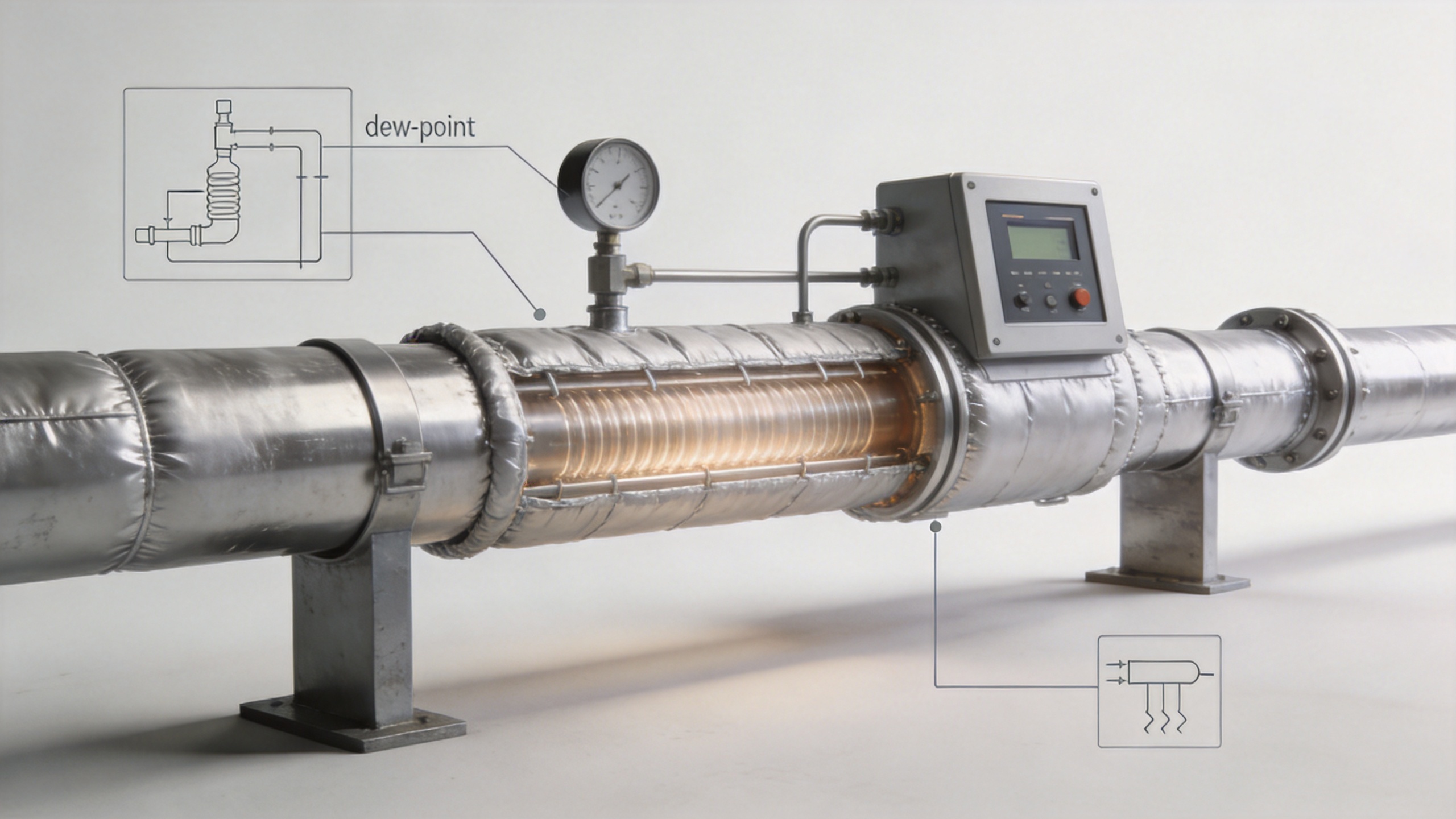 Industrial pipe heating system with a removable heating jacket and temperature control