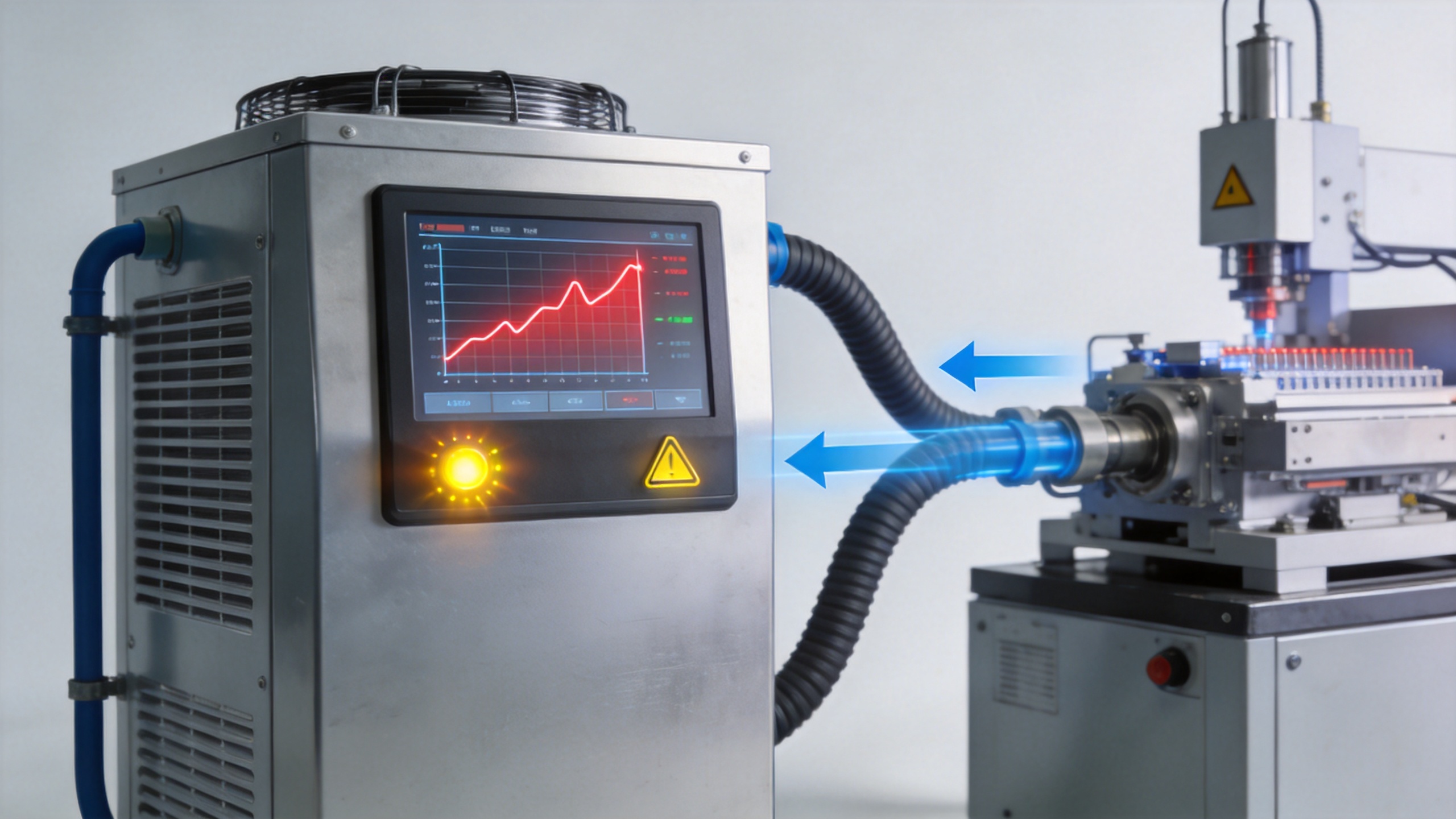 Semiconductor chiller monitoring temperature and flow conditions