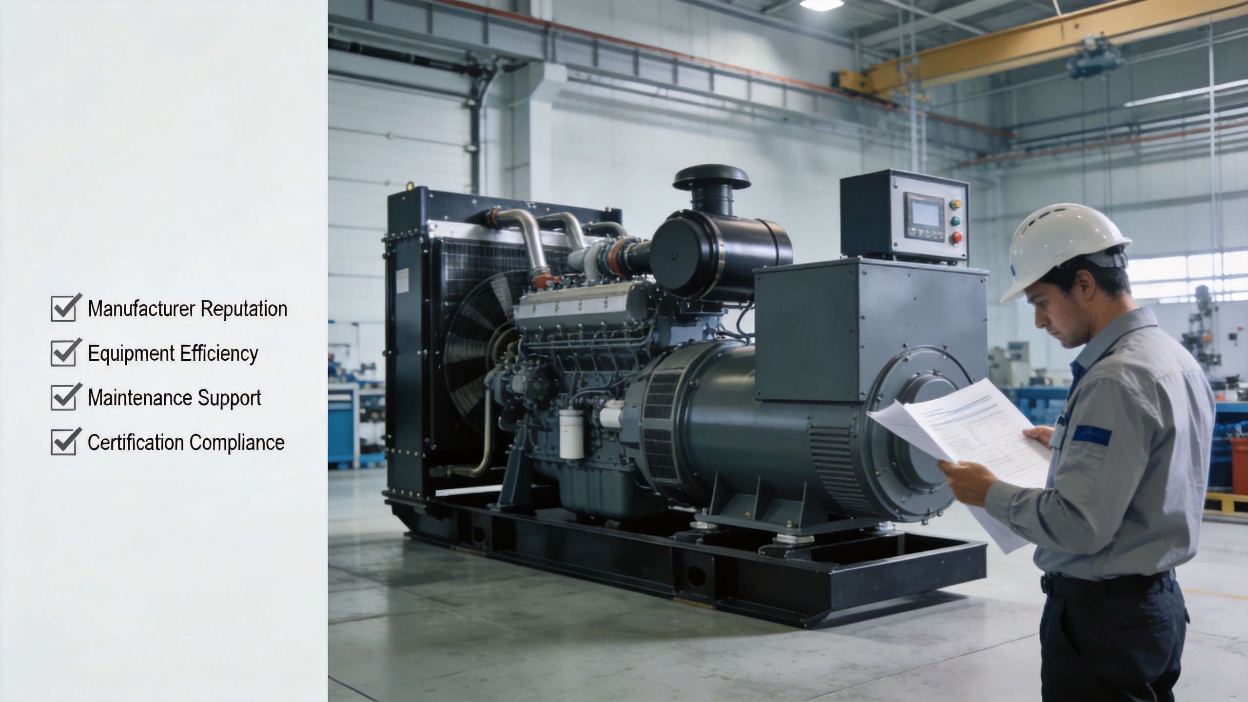 Gas generator set documentation and manufacturer evaluation