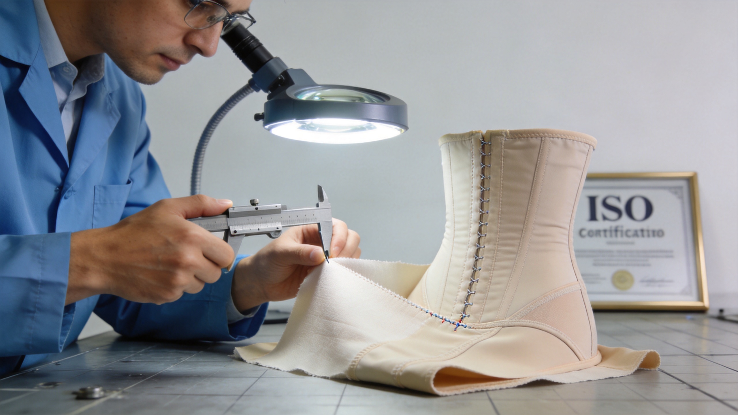 OEM post-op faja quality inspection in ISO13485 certified compression garment factory