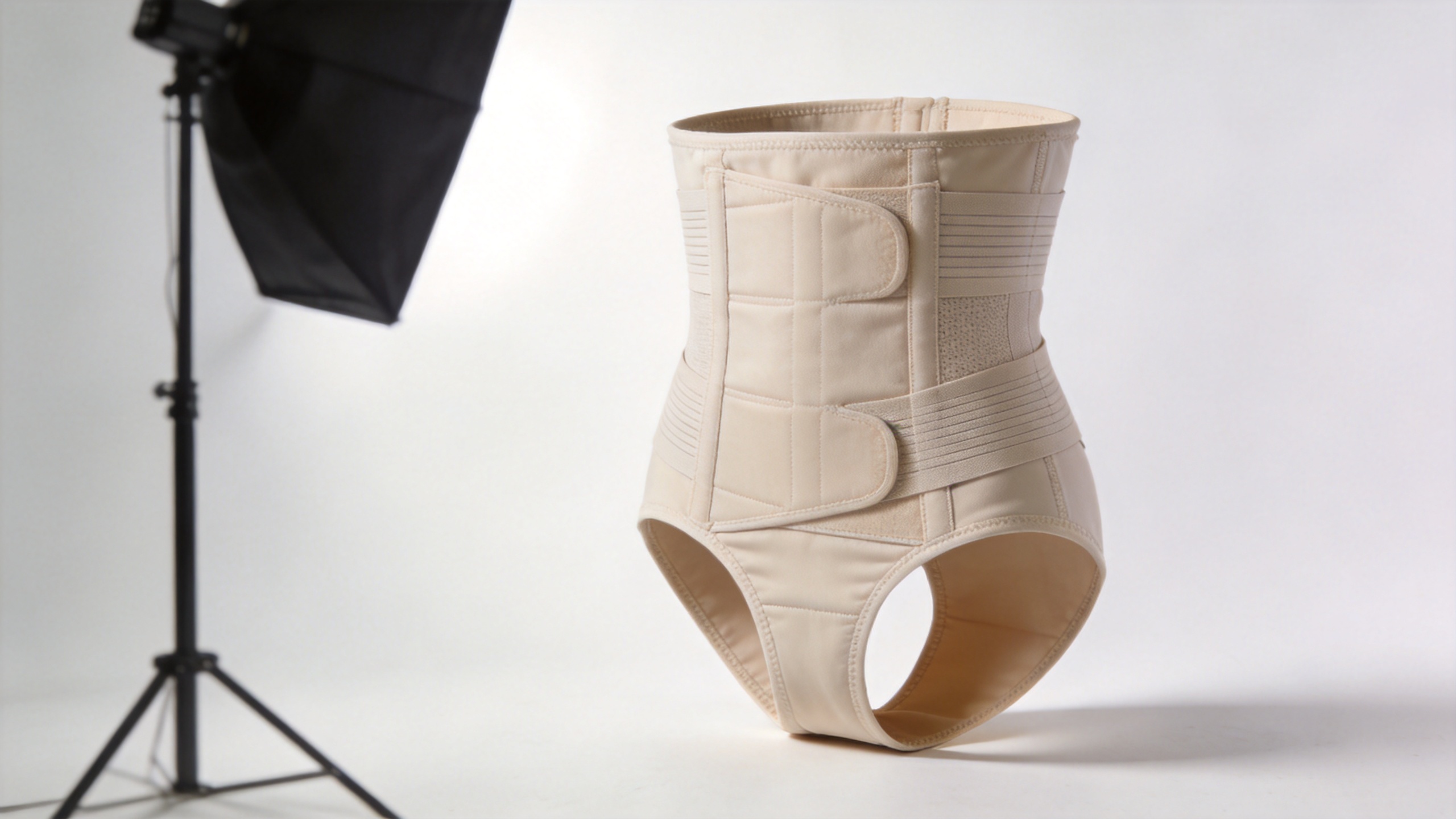 Stage 2 faja tummy tuck and BBL compression garment with open-butt design and abdominal paneling