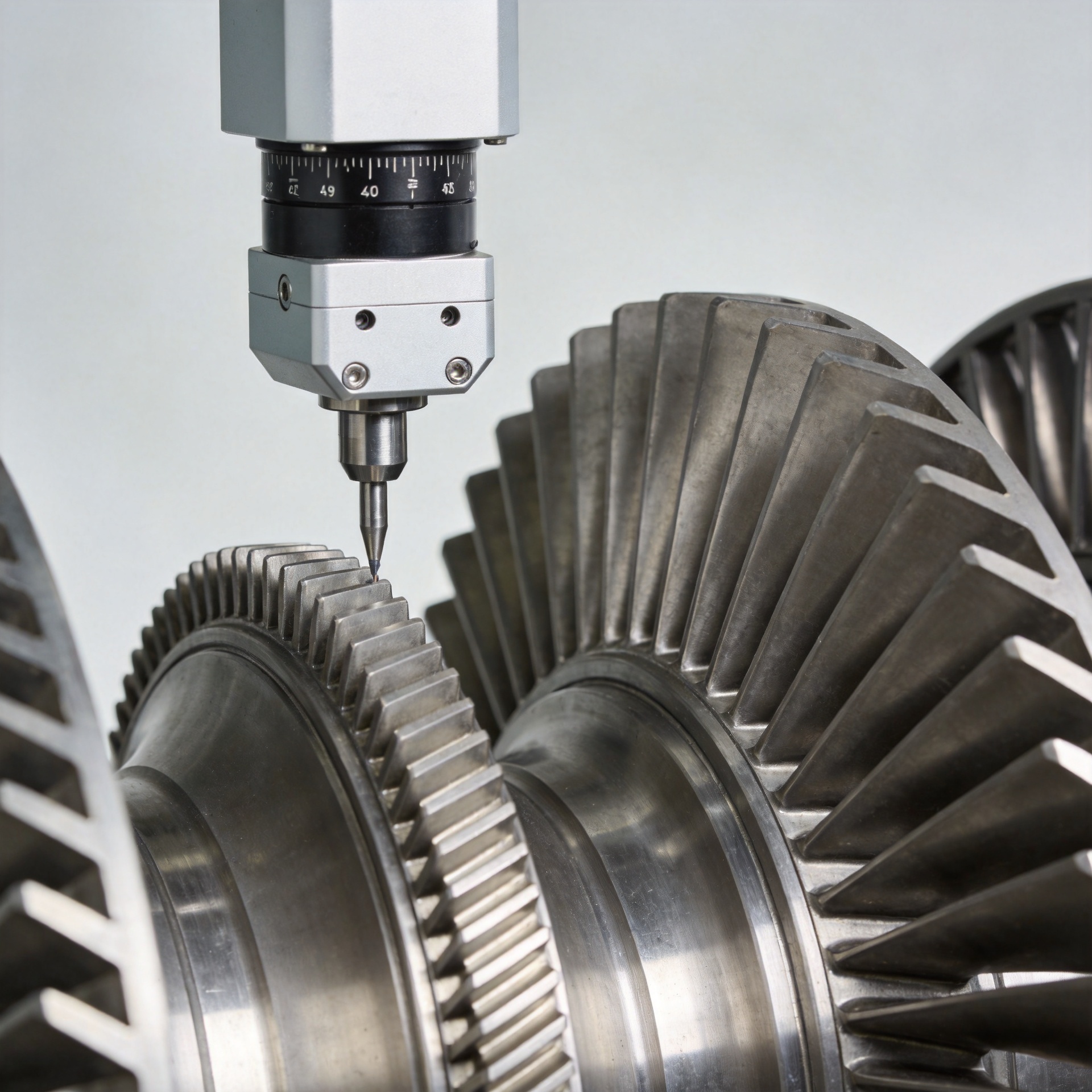 Precision CMM inspection of aerospace gas turbine compressor blade airfoil profile