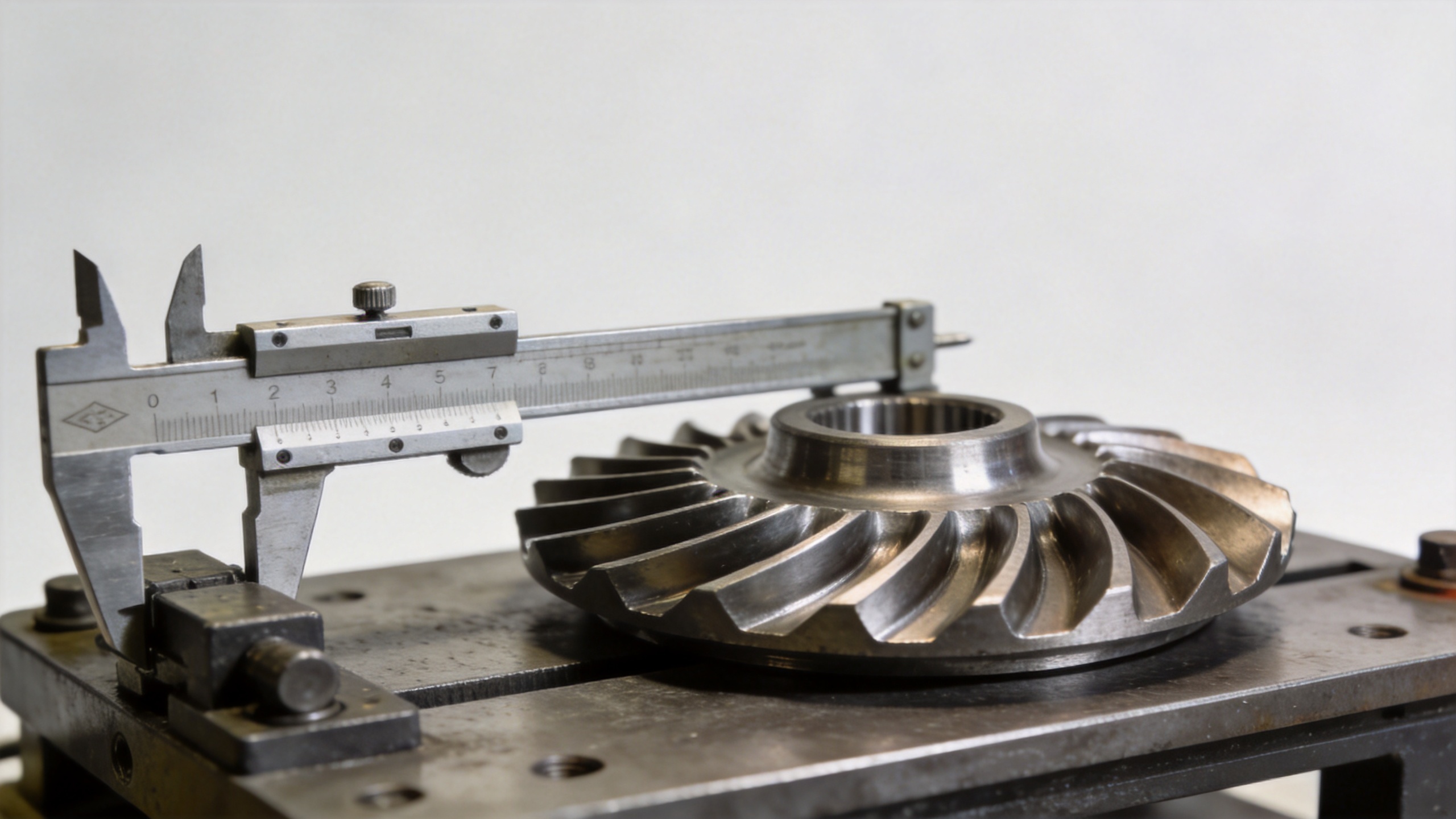 precision forged gas turbine blade undergoing dimensional quality inspection