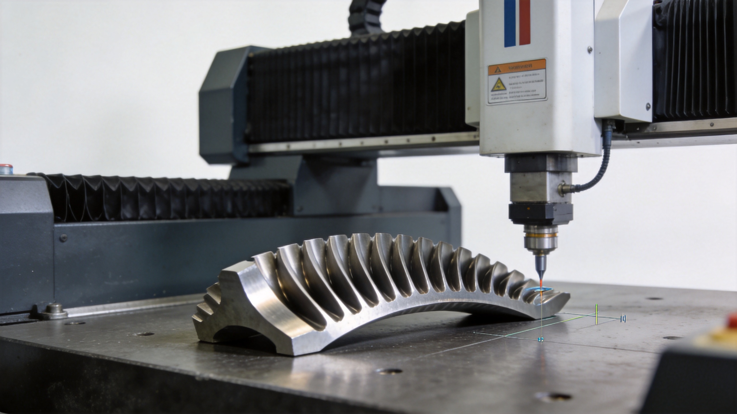 CMM dimensional inspection of turbine air compressor blade airfoil for old unit retrofit replacement parts qualification