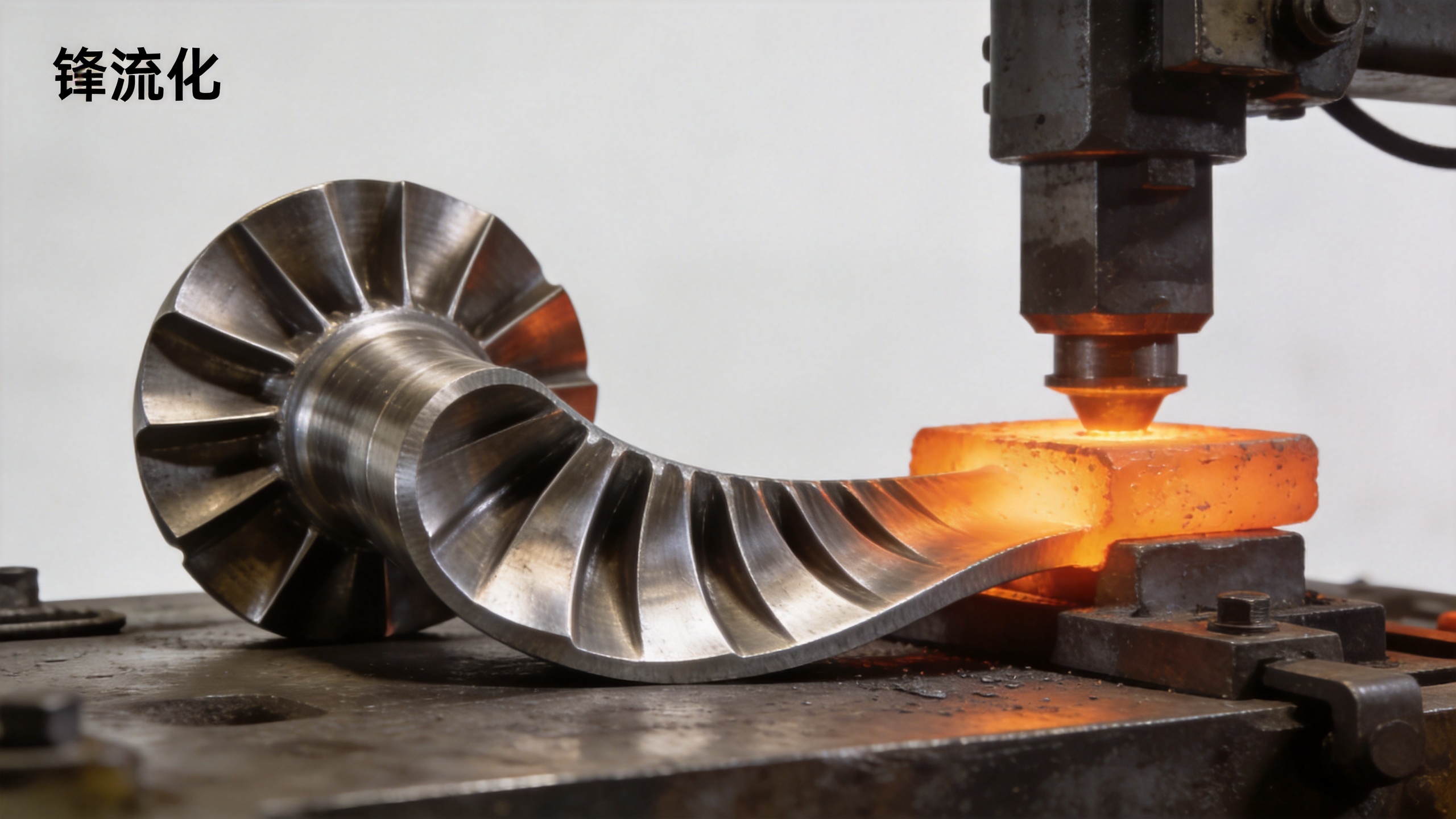 Precision forging of turbine airfoil component in industrial manufacturing environment