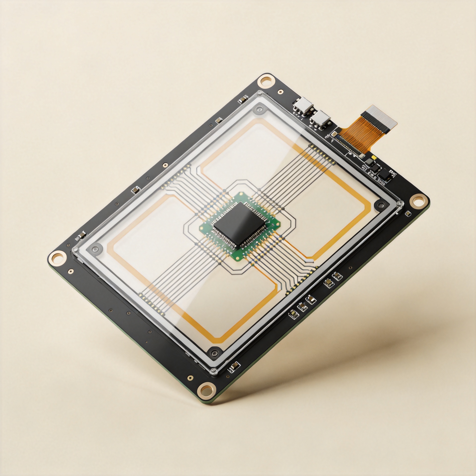 Capacitive touch screen panel structure showing sensor layers and response path