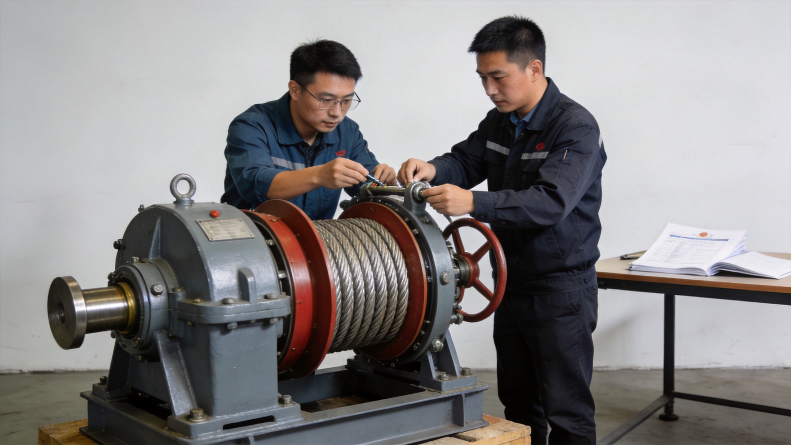 Pre-delivery inspection and testing for bulk stainless anchor winch order