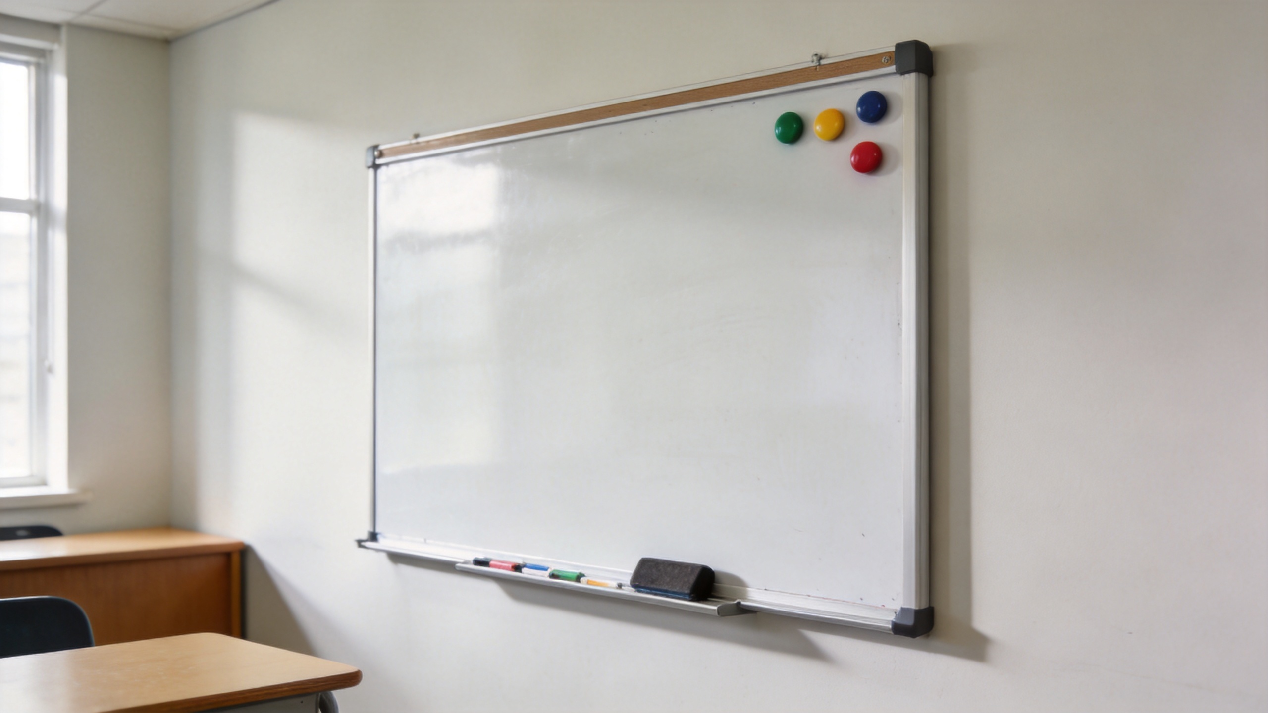 Magnetic board writing setup for classroom and office planning