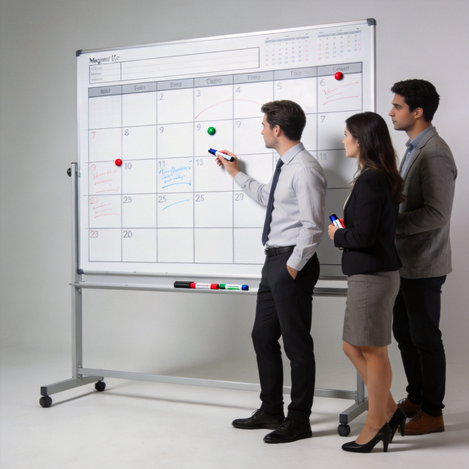 Grands calendriers à effacer à sec pour équipes : planification de projets