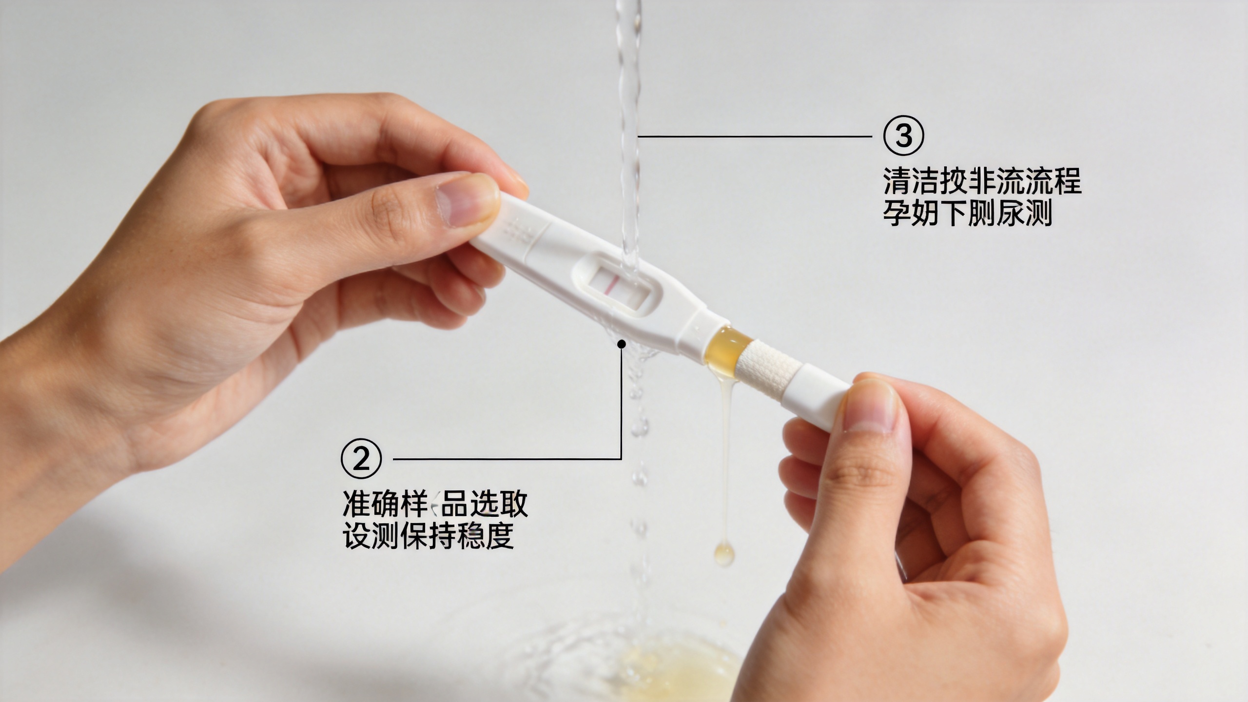 Correct midstream pregnancy test sample collection technique