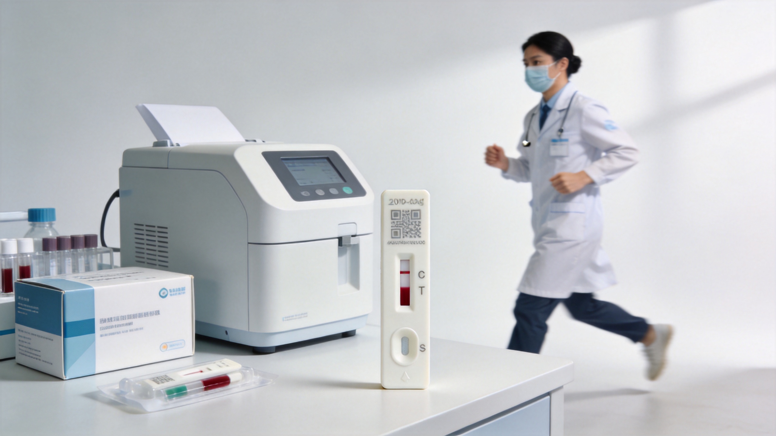 Hospital laboratory clinical testing with diagnostic kit equipment