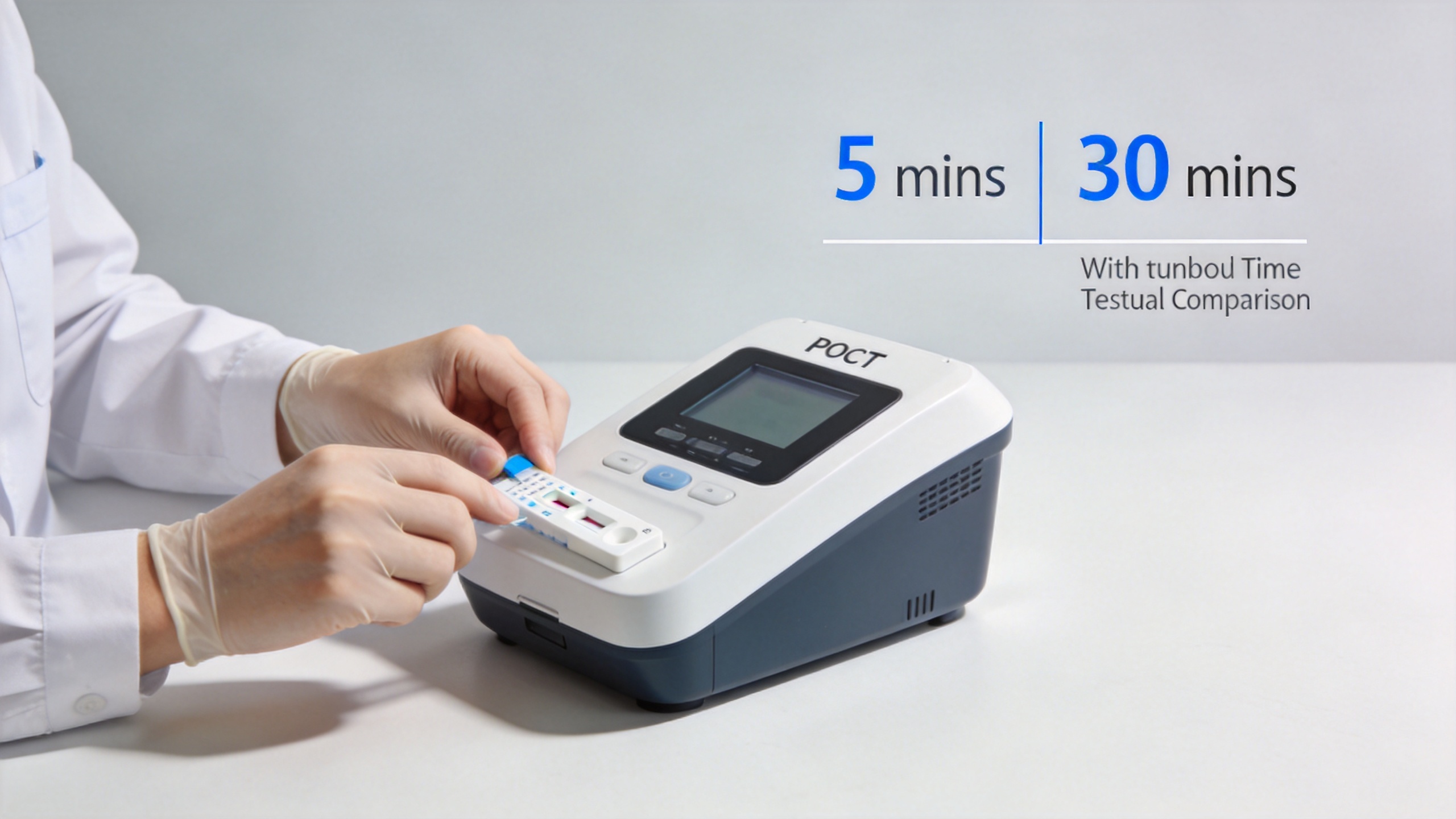Rapid diagnostic test kit used at point of care in a clinical setting