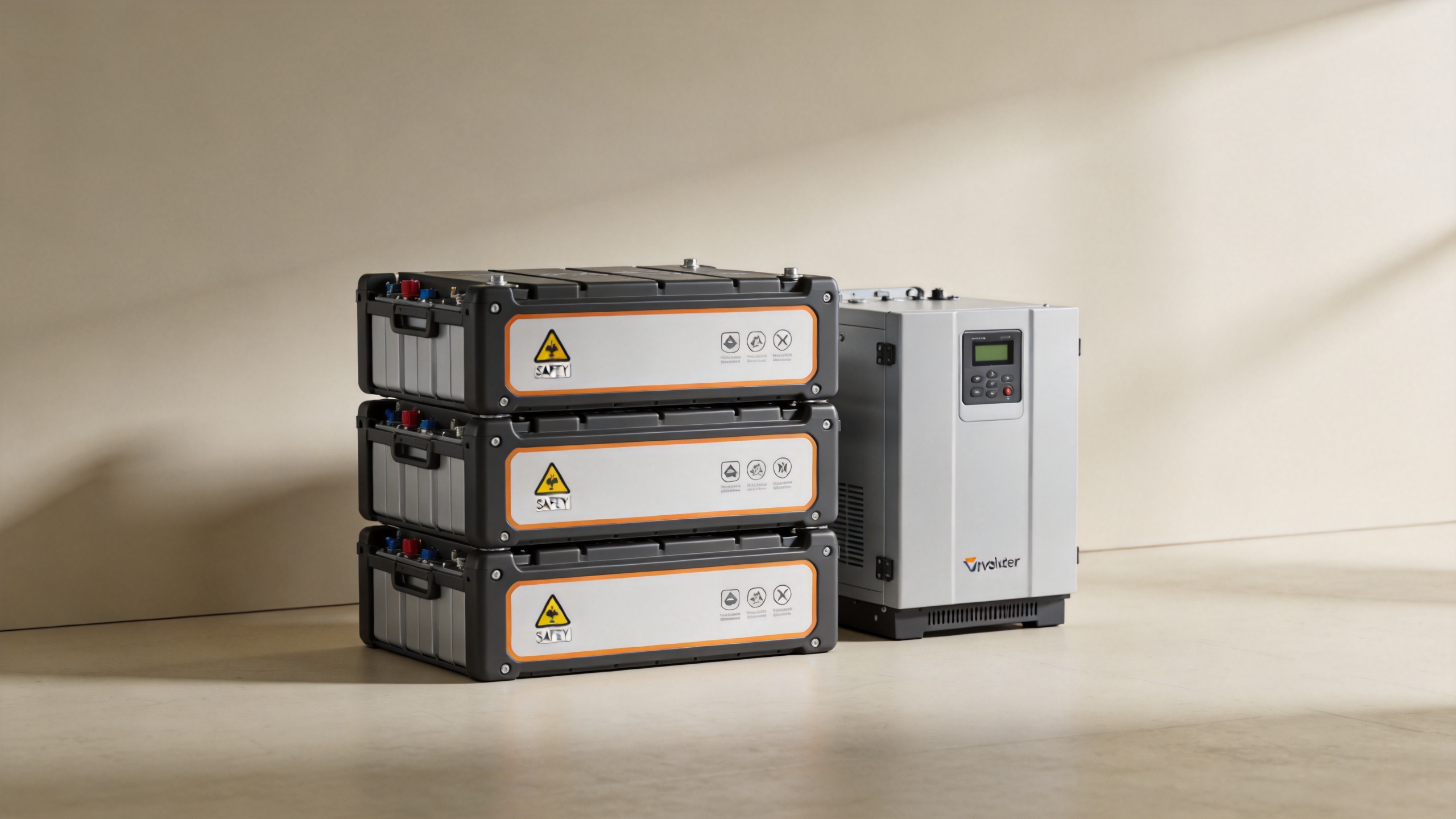 High-voltage stackable home battery and inverter installation concept