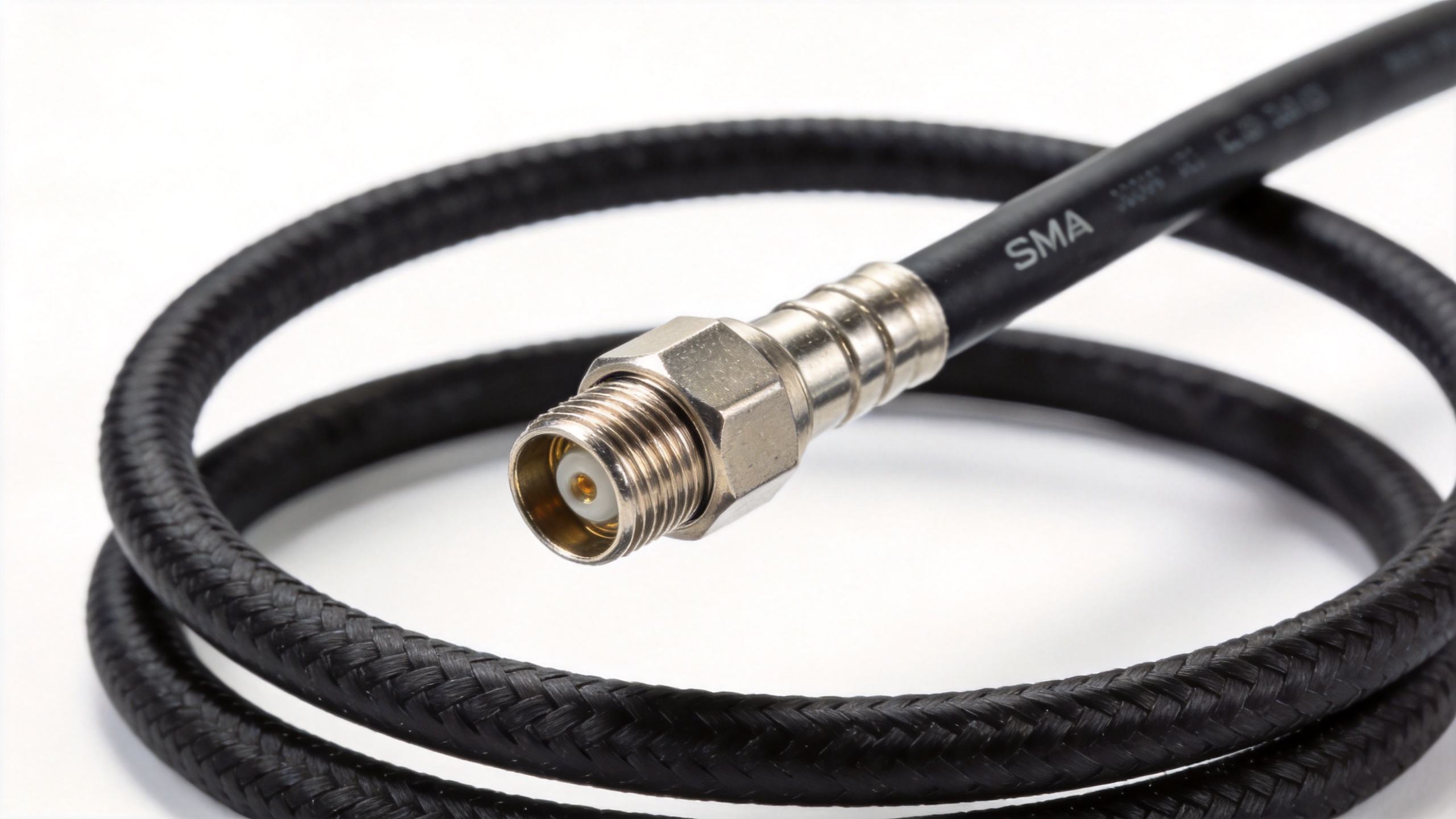 Semi-rigid RG RF cable assembly with SMA connector for precision RF applications