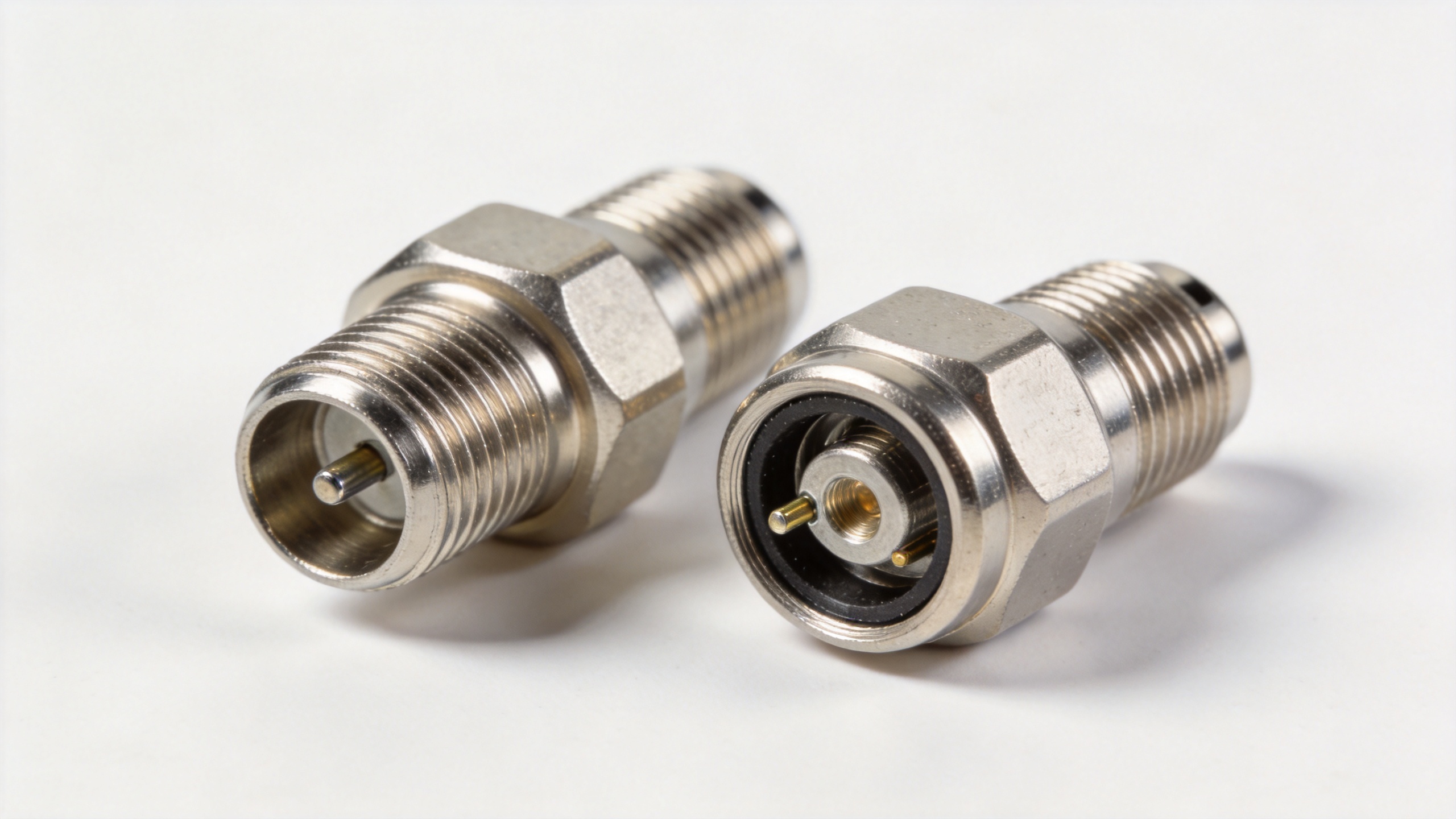SMA connector adapter variants showing standard SMA and RP-SMA side by side for comparison