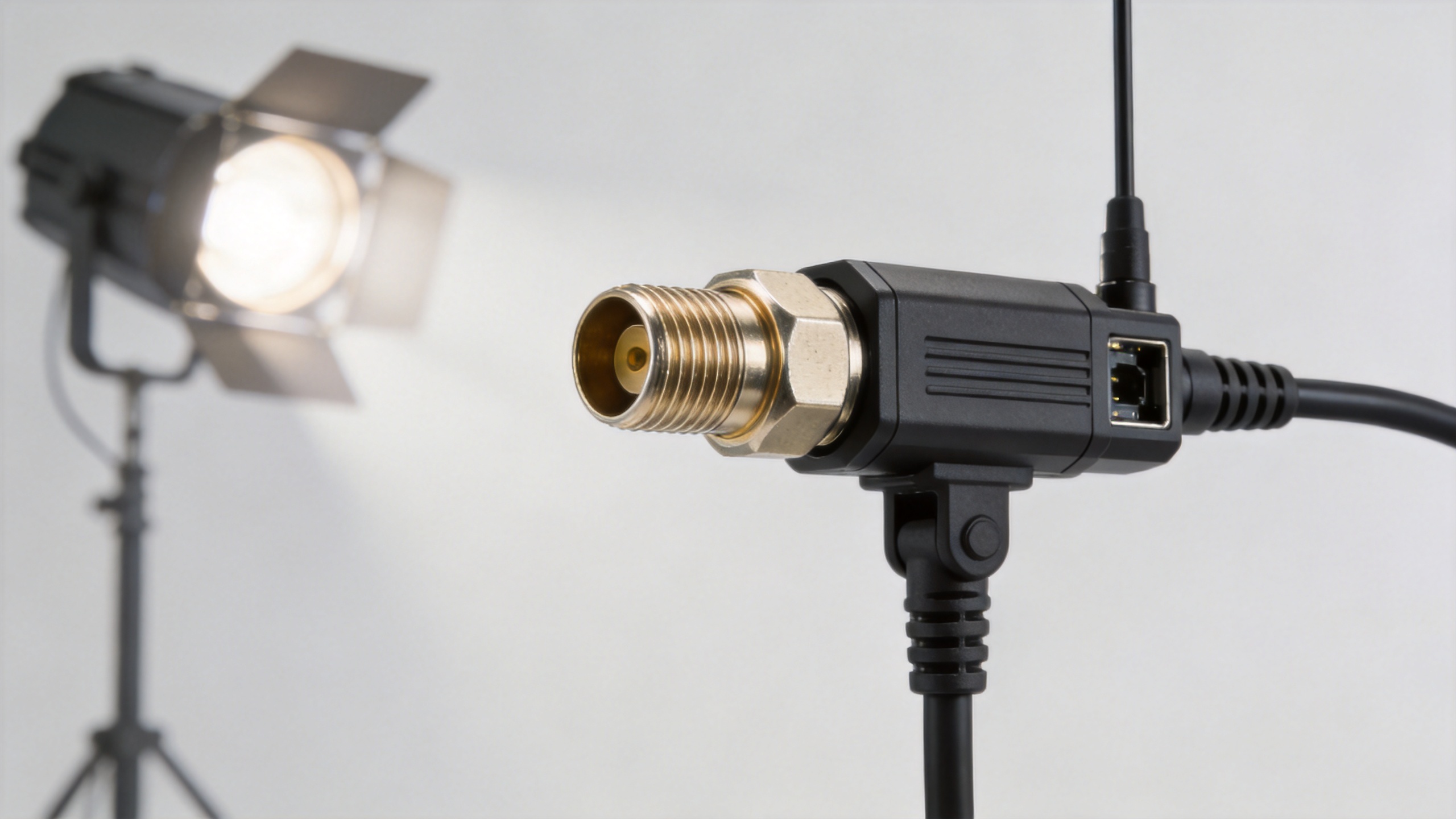 Male SMA connector in an RF signal integration path